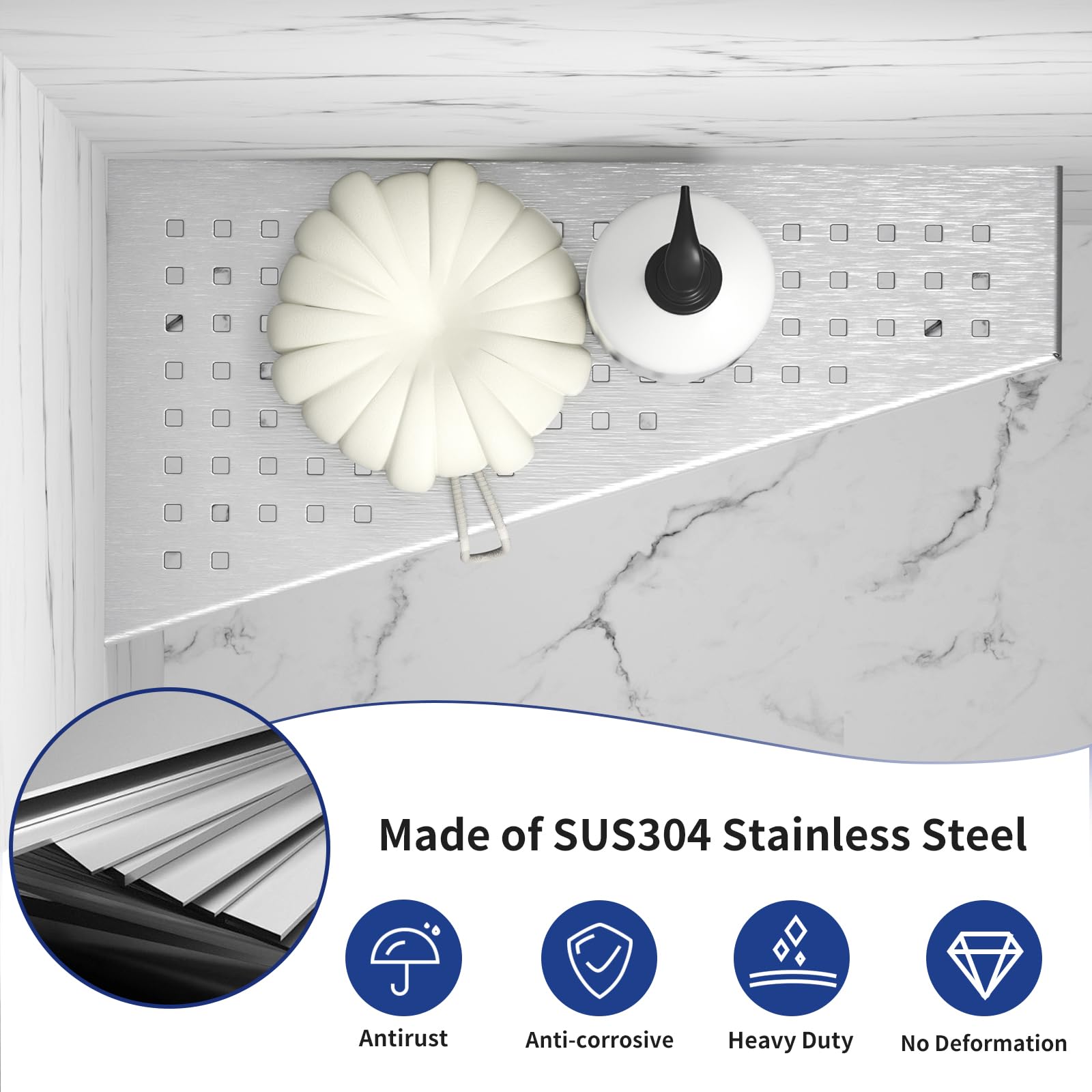 Bernkot Corner Shower Shelf, 12'' Trapezoid Floating Shelf, 304 Stainless Steel Grid Design Recessed Bathroom Shelf For Tiled Wa