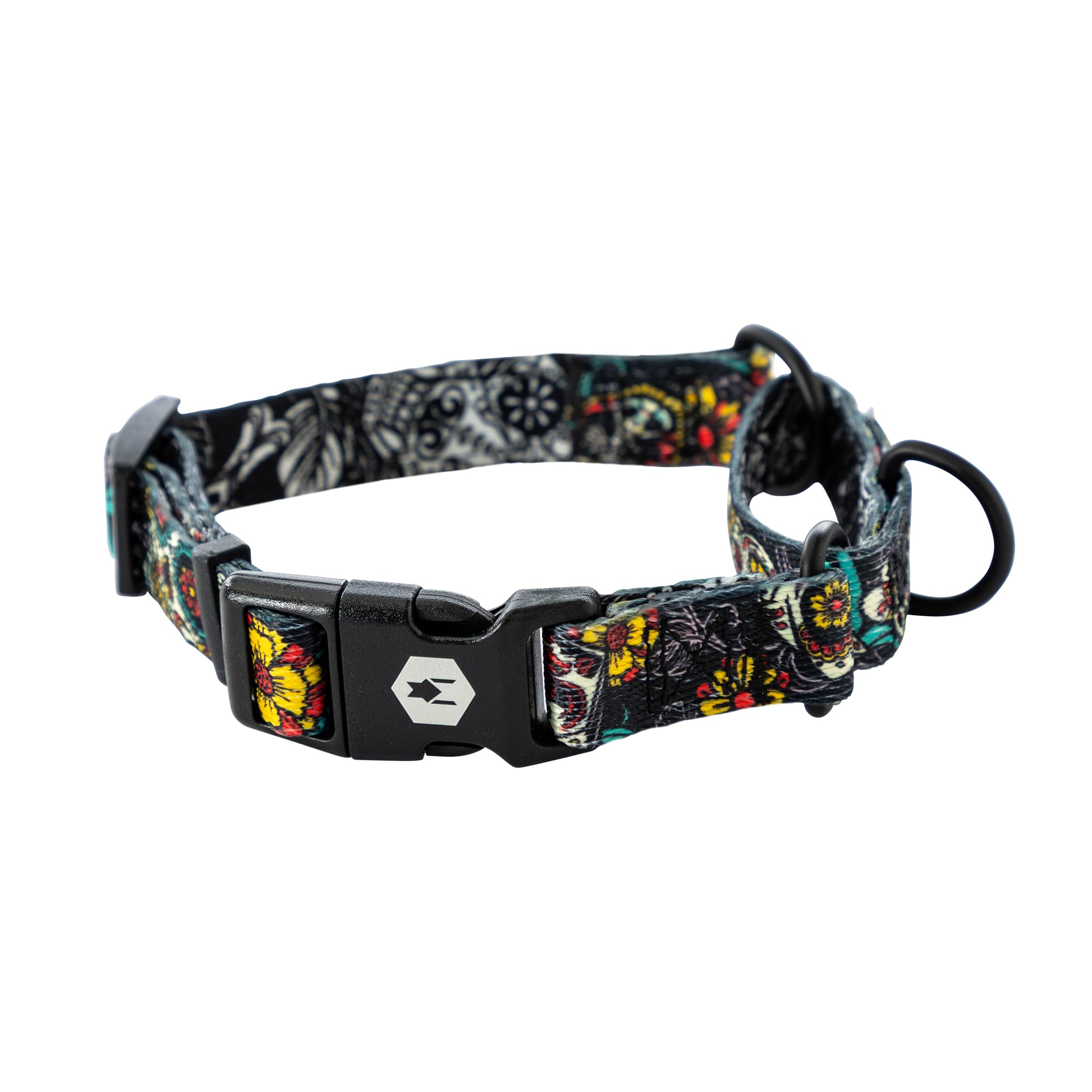 Wolfgang Man  Beast Premium Martingale Dog Collar For Small Medium Large Dogs, Made In Usa, Losmuertos Print, Large (1 Inch X 18