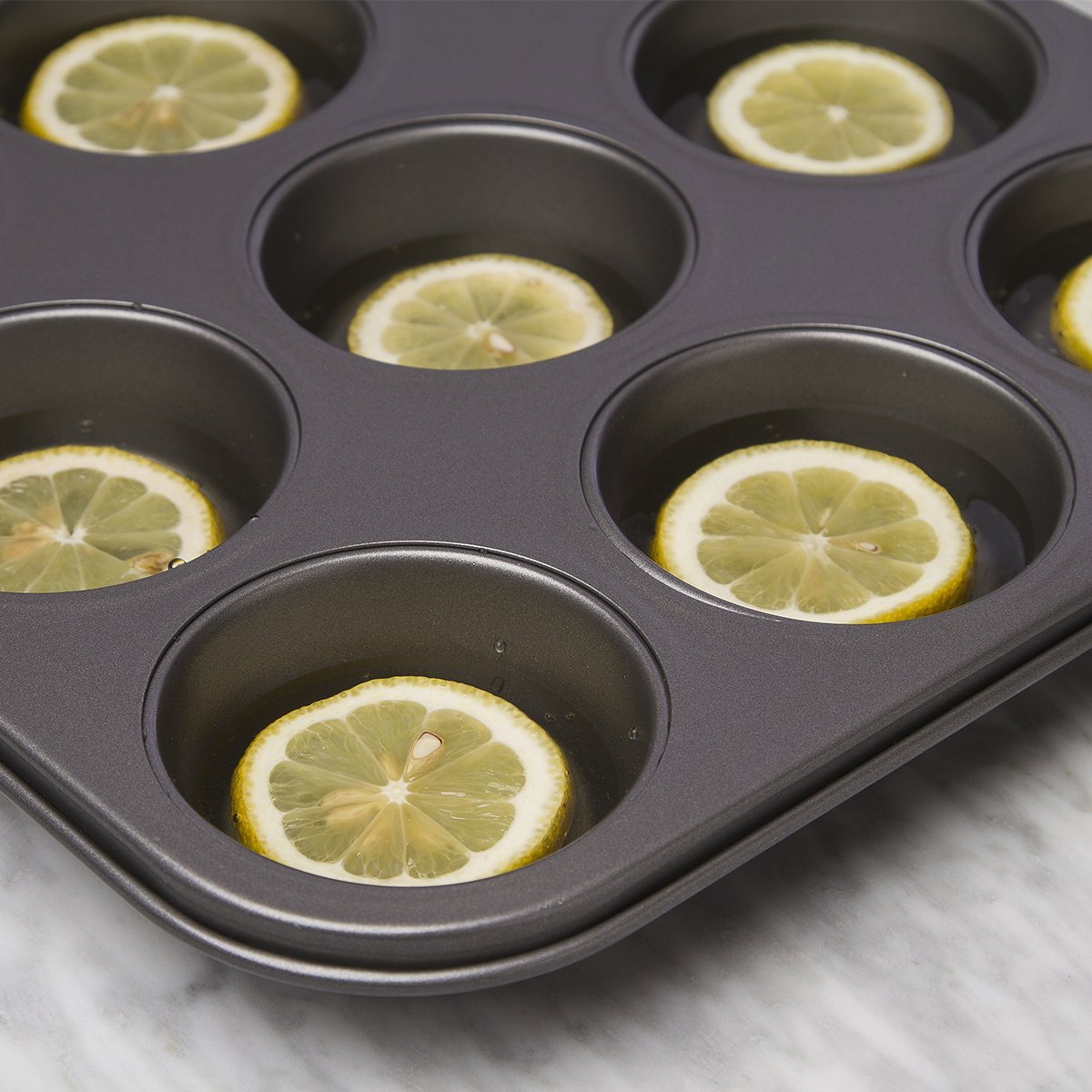 Ecolution Bakeins 12 Cup Muffin And Cupcake Pan - Pfoa, Bpa, And Ptfe Free Non-Stick Coating - Heavy Duty Carbon Steel - Dishwas