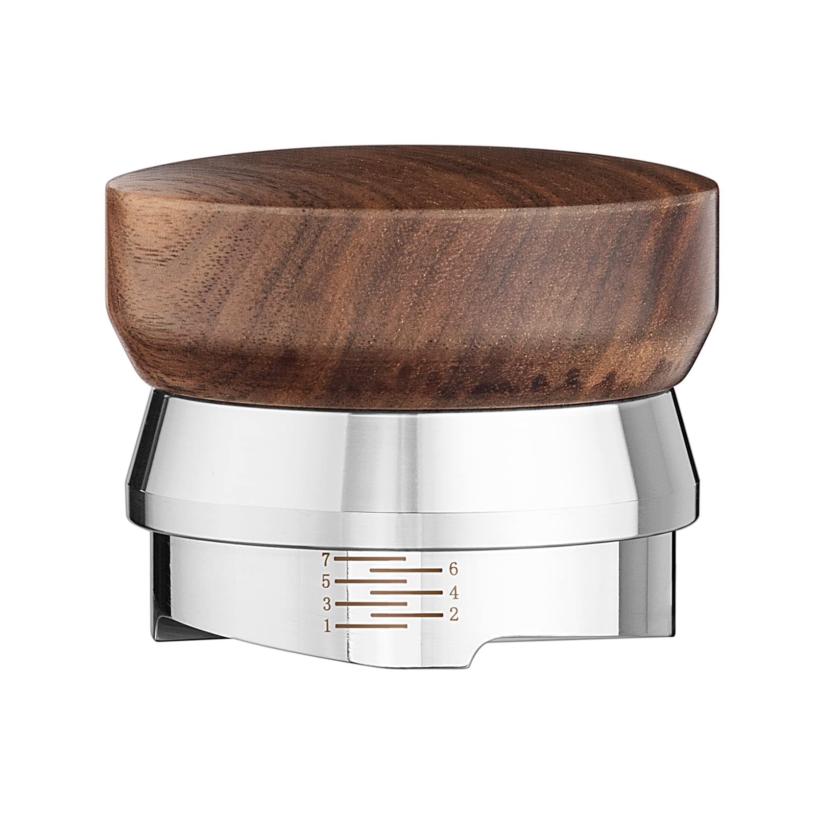 Mojae 58.5Mm Espresso Distributor, Espresso Distribution Tool, Coffee Distributor Adjustable Depth Espresso Leveler With Walnut
