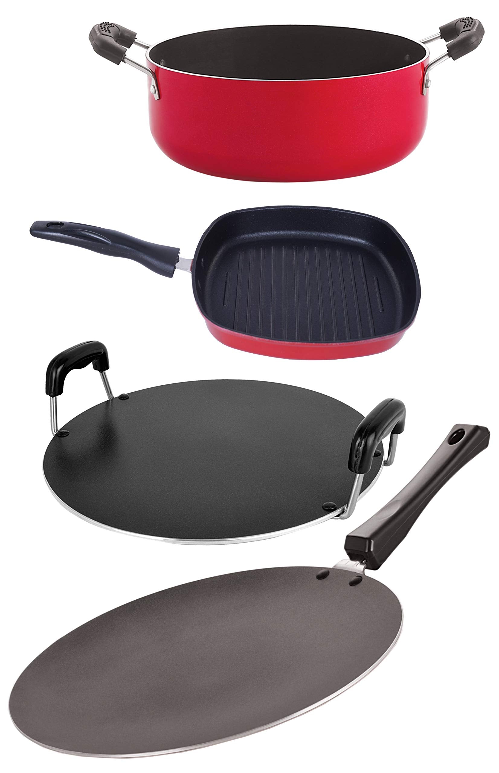 Nirlon Non Stick Aluminium Cookware Gift Set(Ct12_Rt_Gp22.5_Cs24)