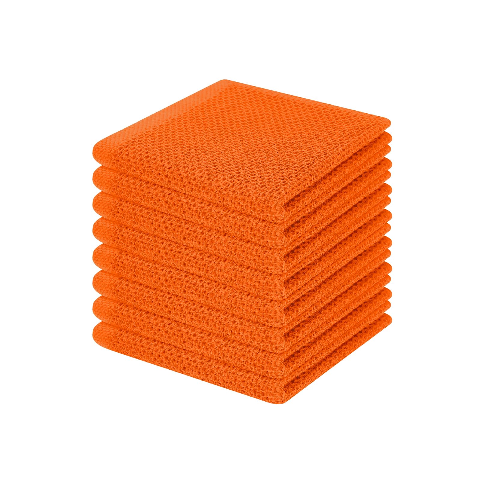 Homaxy 100% Cotton Waffle Weave Kitchen Dish Cloths, Ultra Soft Absorbent Quick Drying Dish Towels, 12 x 12 Inches, 8-Pack, Oran