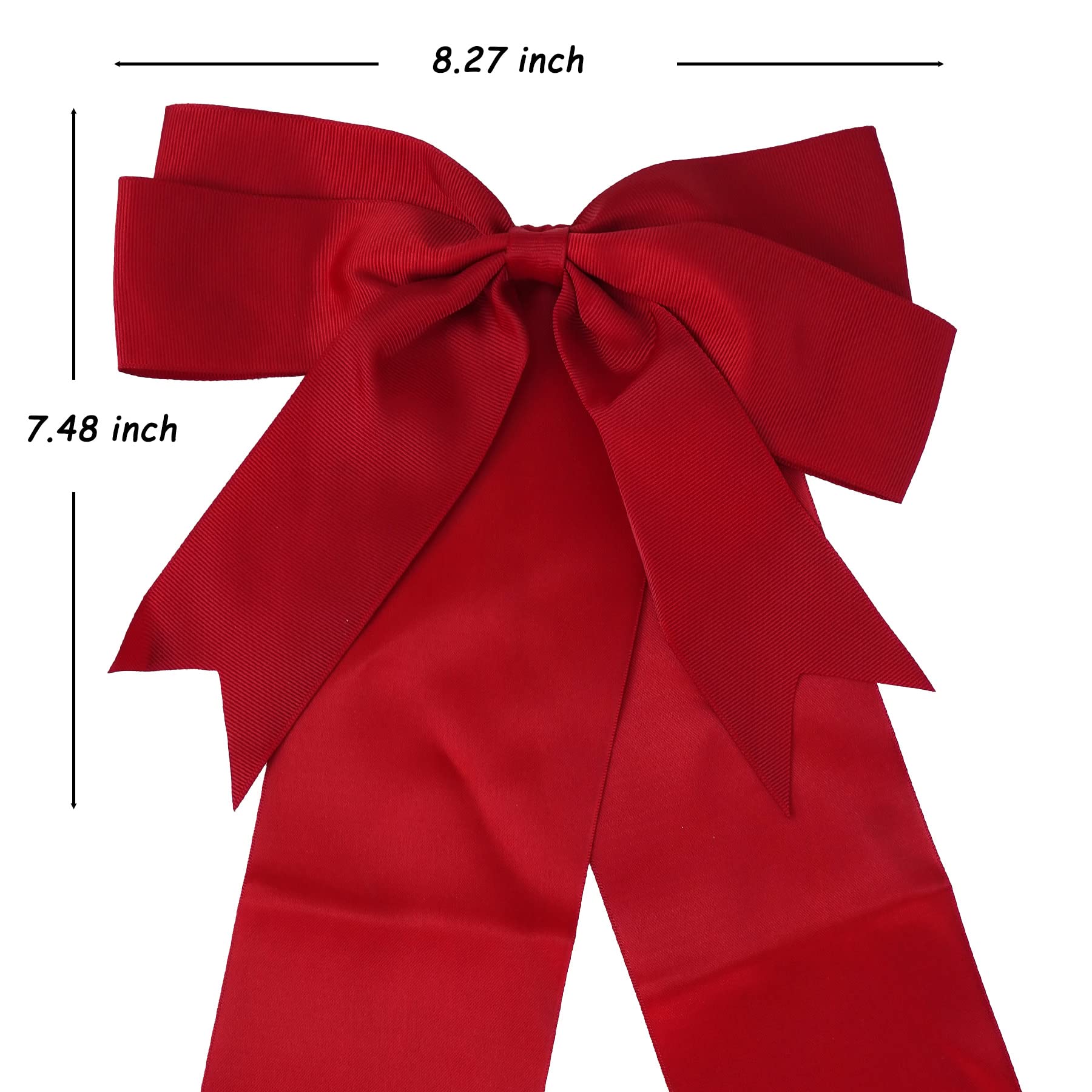 4 PCS Cabinet Door Festive Ribbons and Bows Decoration for Christmas Gift Holidays,Red