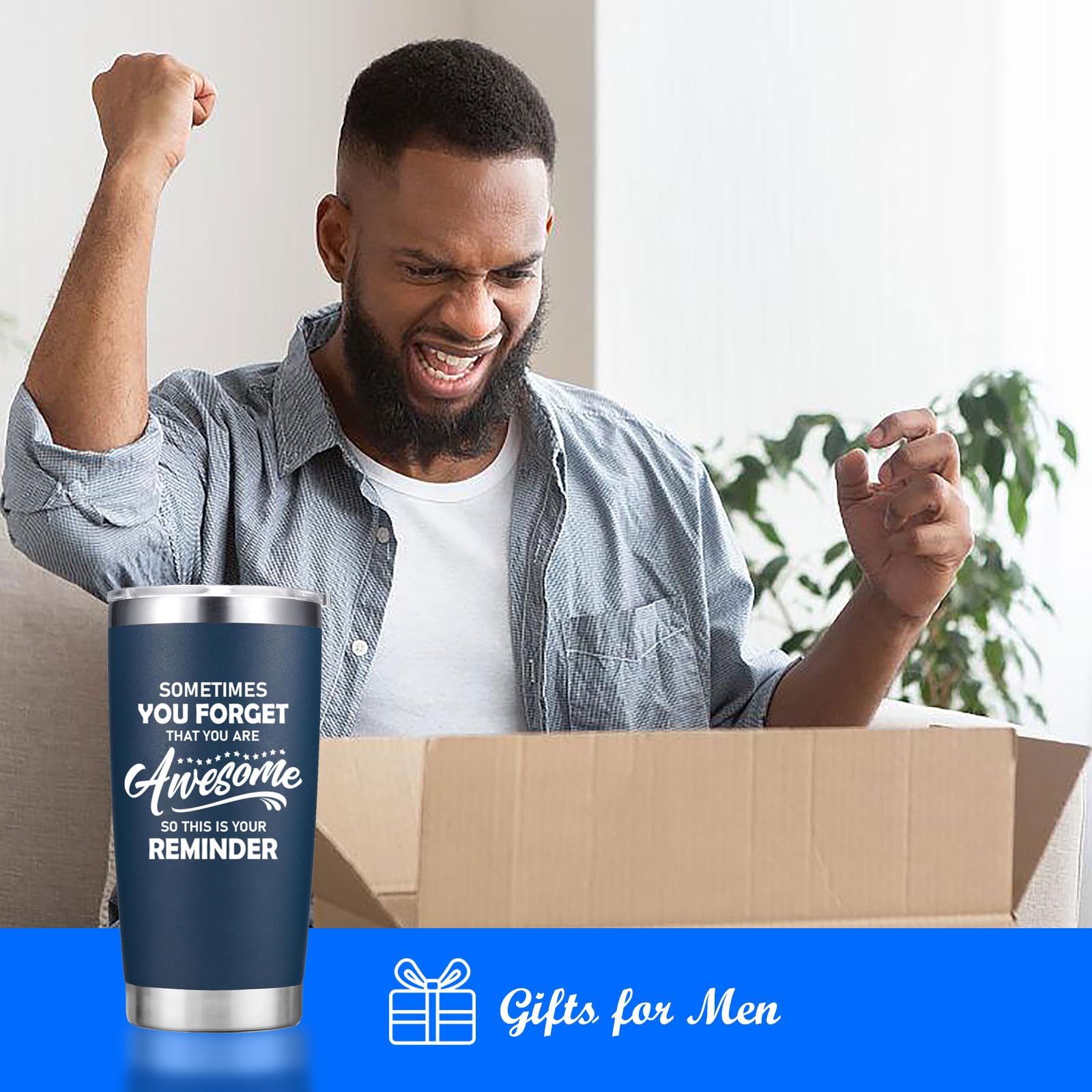 Abledn Birthday Gifts for Men - Sometimes You Forget You re Awesome Tumbler Cup - Inspirational Gifts for Men Dad Him Boyfriend