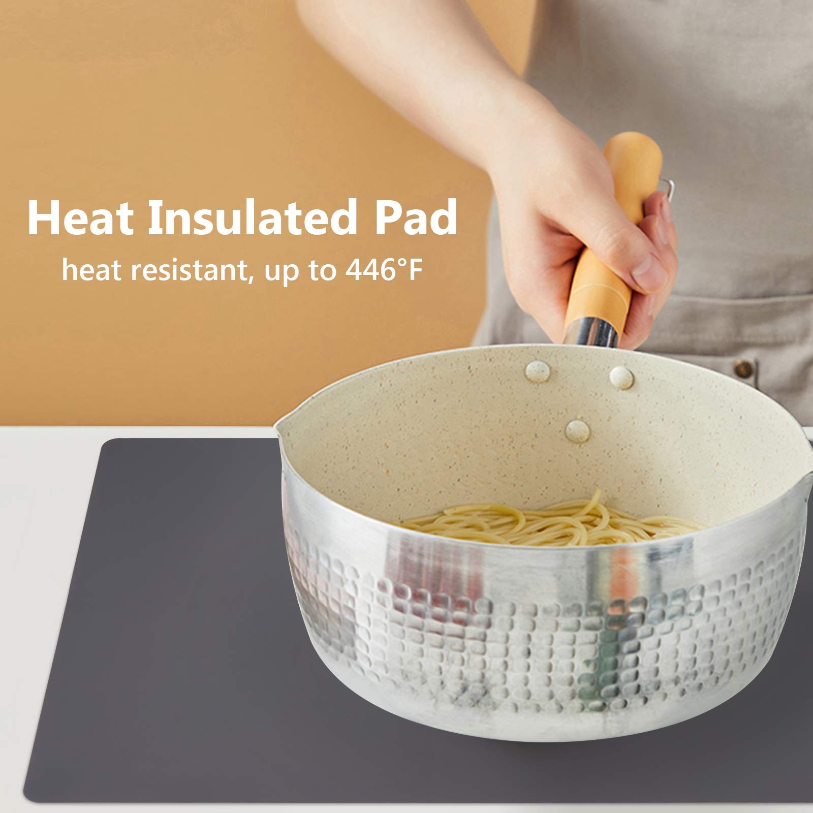 Extra Large Silicone Mats for Countertop  28'' by 20'' Multipurpose Mat  Counter Table Protector  Desk Saver Pad  Placemat Nonstick Nonskid Heat-Resistant Pad  Dark Gray  2PCS