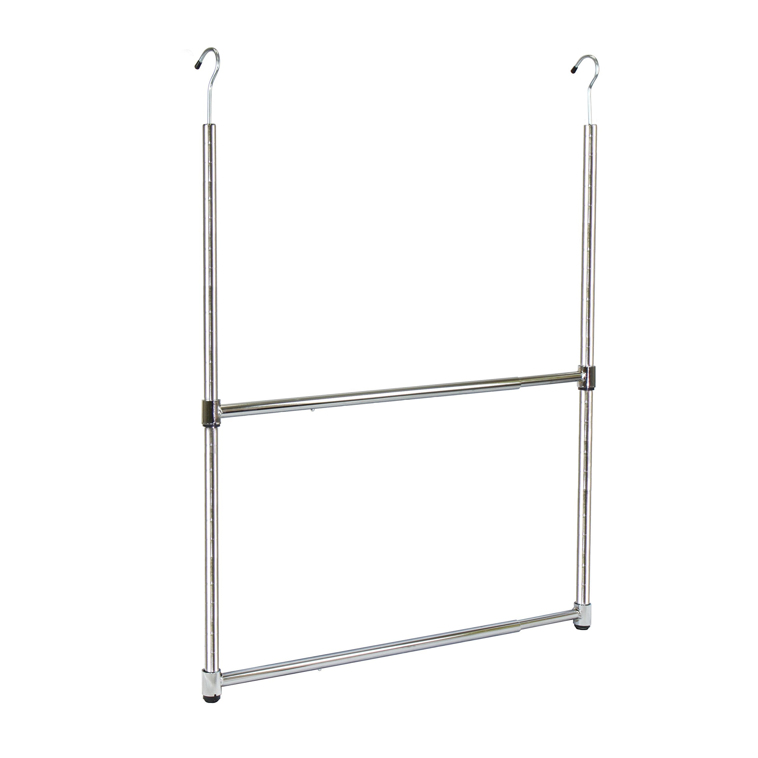 Oceanstar ACR1538C 2-Tier Portable Adjustable Rod Closet Hanger, Chrome