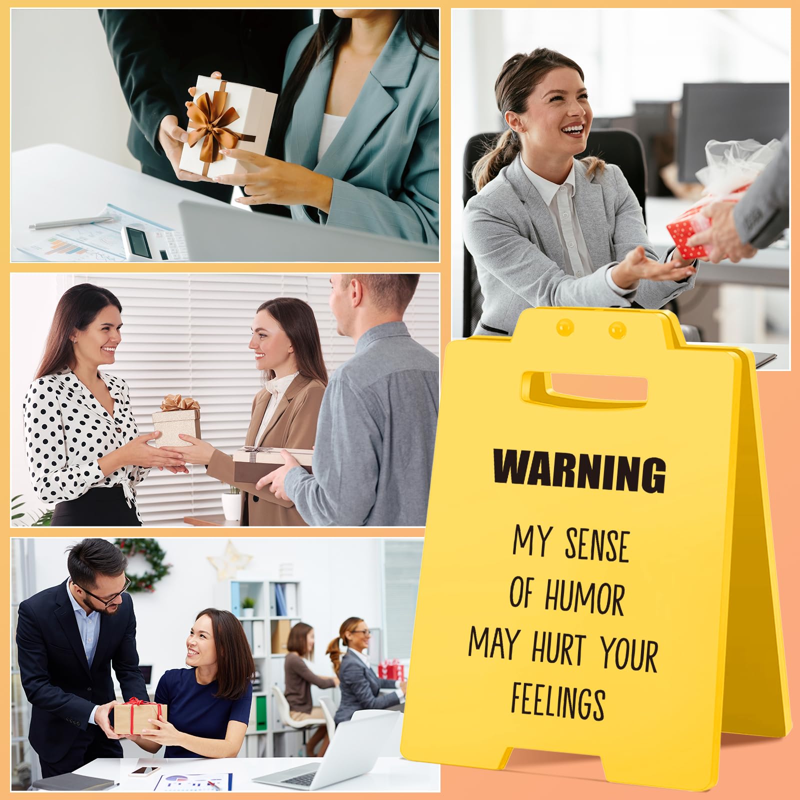 Funny Office Decor | Humorous Desk Sign | Work Gag Gift for Coworkers, Bosses, Employees, Teammate | Humorous Office Christmas W