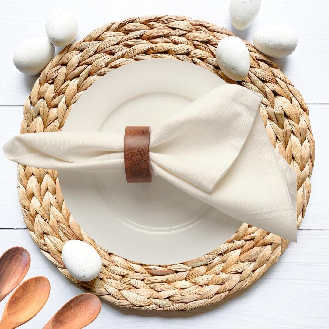 ARN CRAFT Wooden Napkin Ring for Weddings Dinner Parties or Every Day Use (Set of 12  Plane)
