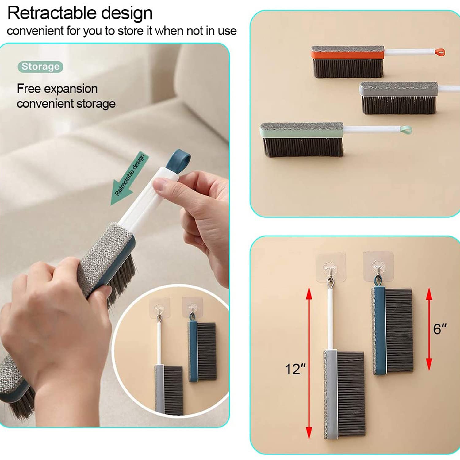 Bed Cleaning Brush Sofa Hair Removal Dust Brush Clothes Sticky Brush Double-Sided Bed Brush For Soft Clothes, Desks, Cars And So