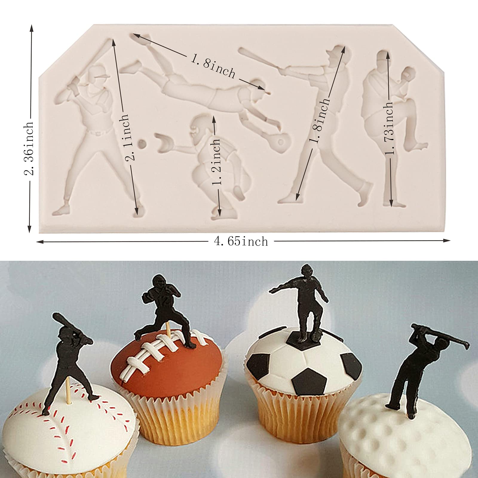 Baseball Fondant Silicone Mold For Cake Decoration, Softball Glove Silicone Chocolate Candy Mold, Kitchen Baking Tools For Cupca