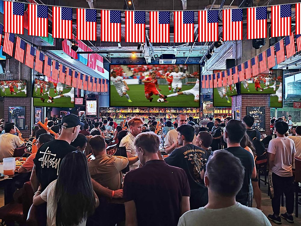 American String Flag Pennant Banner - 38 Flags, 42 Feet Small Mini Us Flags Bunting Banner For Country Decoration, School, Party