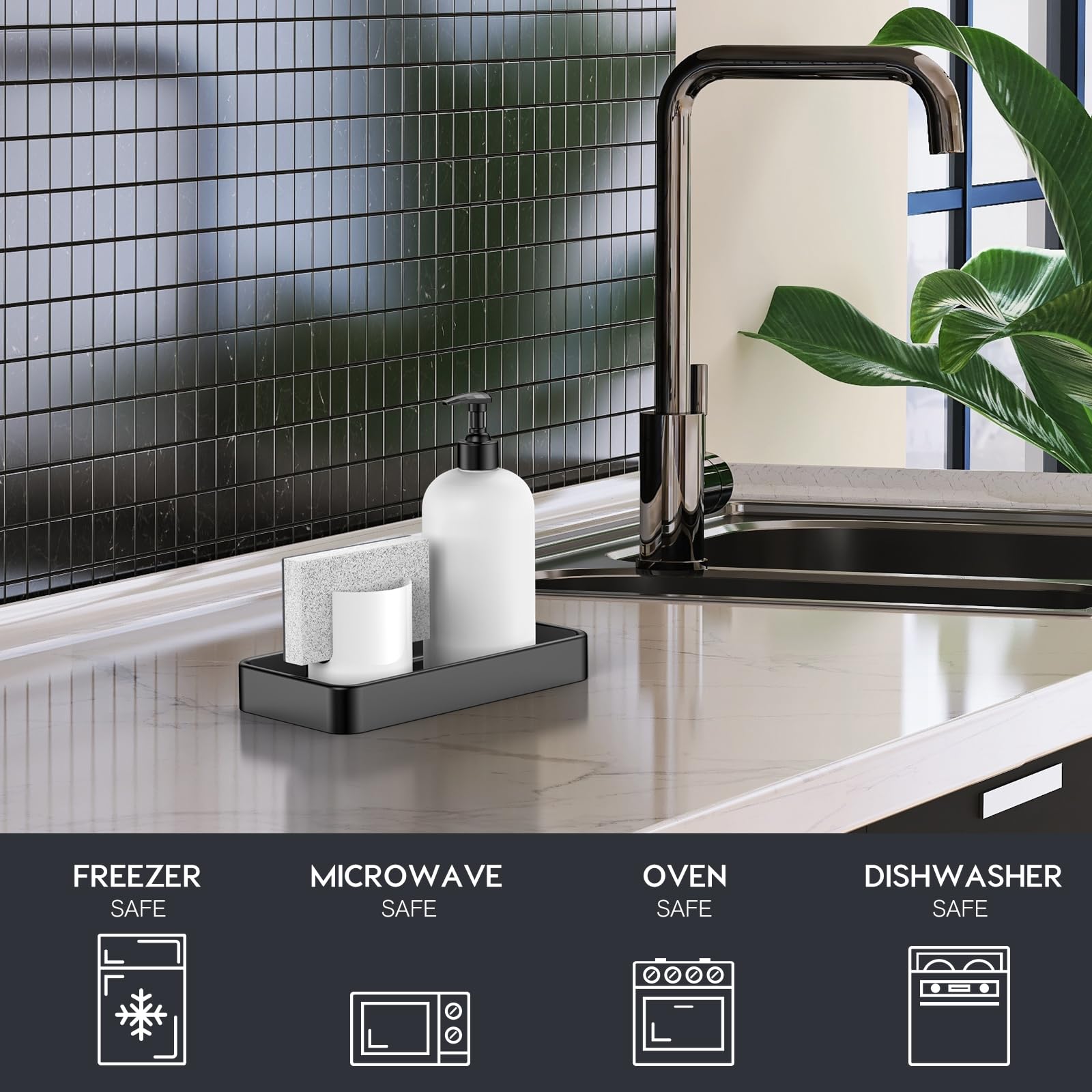 Gurygo 8'' Ceramic Kitchen Soap Tray - Small Rectangular Vanity Tray For Bathroom - Countertop And Vanity Tray - Comestic Holder