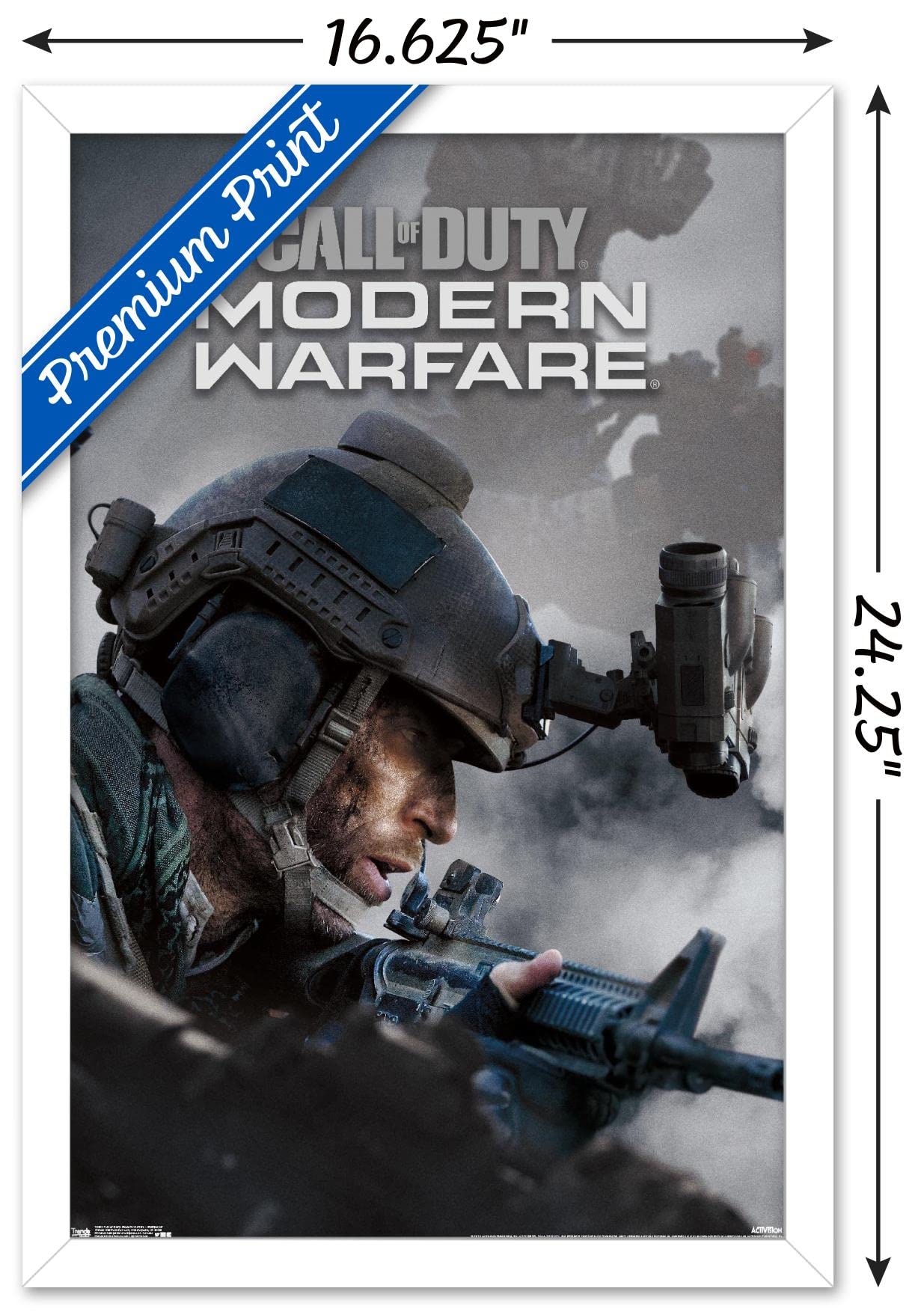 Trends International Call Of Duty: Modern Warfare - Multiplayer Wall Poster, 14.725'' X 22.375'', White Framed Version