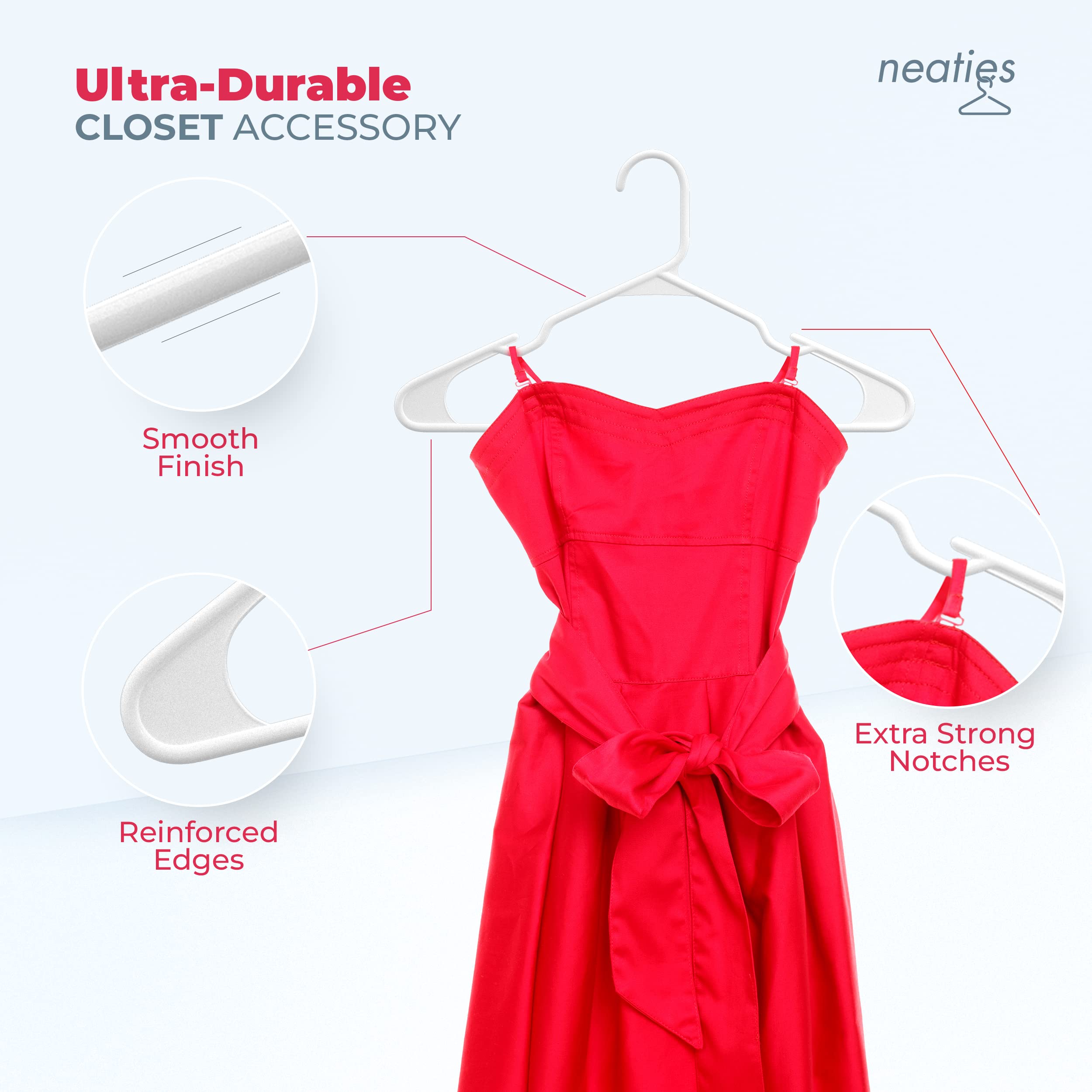 60Pk Made In Usa Plastic Clothes Hangers Bulk | 20 30 50 100 Pack Available | Laundry Clothes Hanger | Coat Hangers Plastic | He