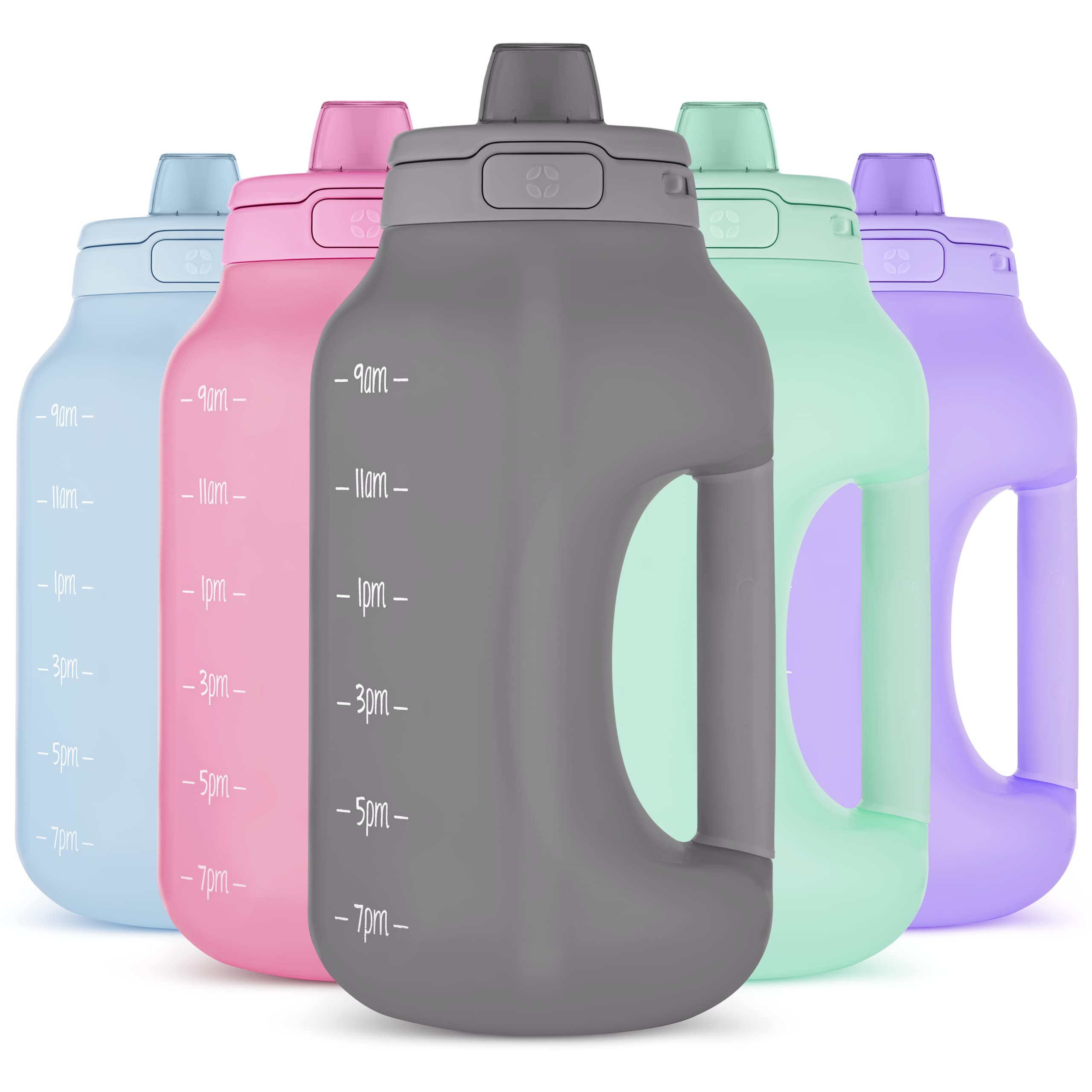 Ello Hydra Half Gallon Jug With Time Marker & Handle For All Day Hydration & Silicone Straw With Locking, Leak Proof Lid Bpa Fre
