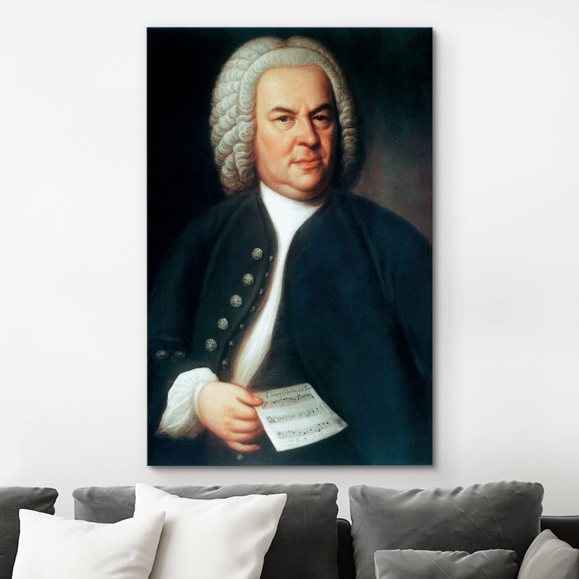 Wall26 Canvas Print Wall Art Portrait Of Johann Sebastian Bach People Pop Culture Historical Realism Famous Closeup Colorful Mul