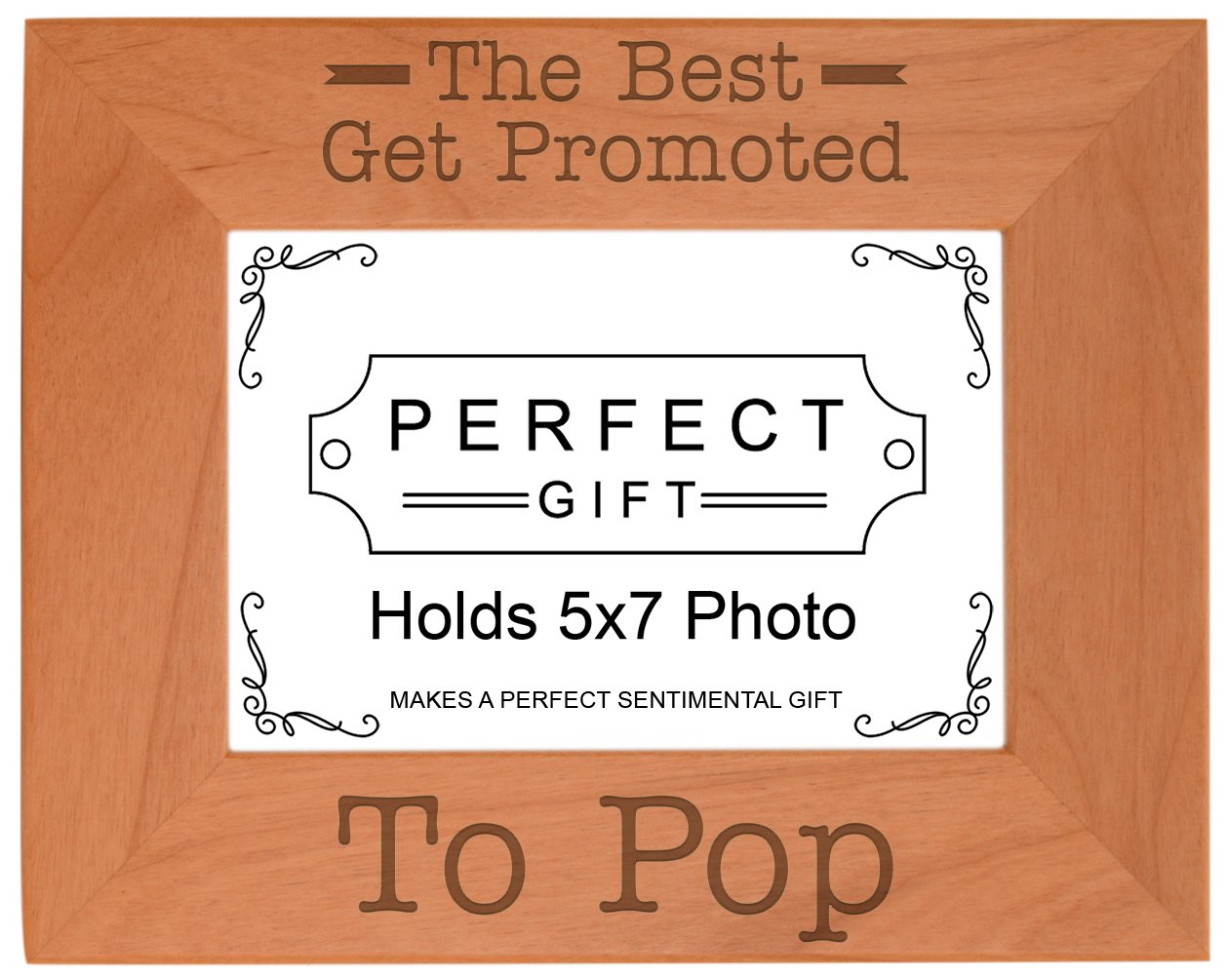 ThisWear Gift for Grandpa Best Get Promoted to Pop Natural Wood Engraved 5x7 Landscape Picture Frame Wood