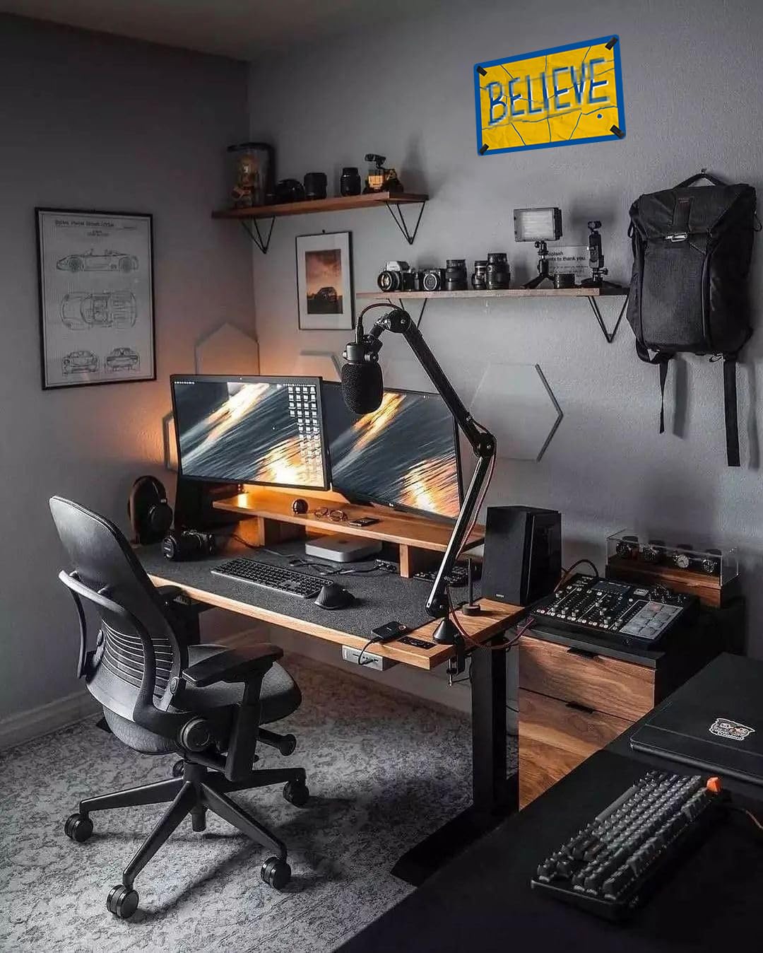 Flinelife Large Torn Believe Sign, 16x12, Believe Metal Motivational Wall Art Decor - Perfect for Fans