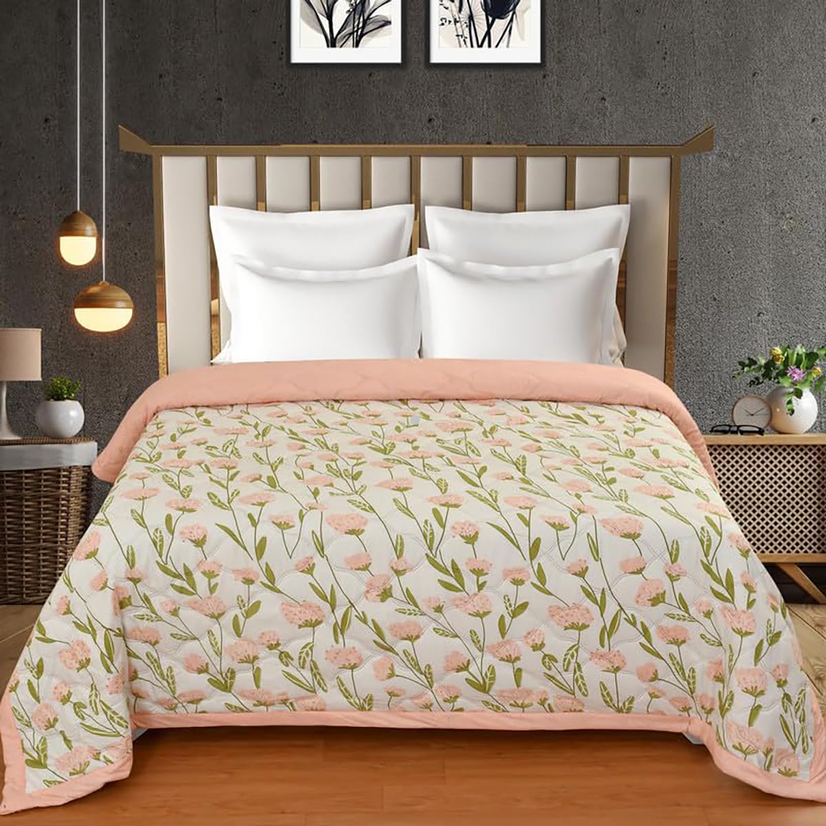 Decomizer Super Soft Glace Cotton King Size Double Bed Reversible Ac Comforter || Blanket || Duvet || Dohar For All Seasons/Weat