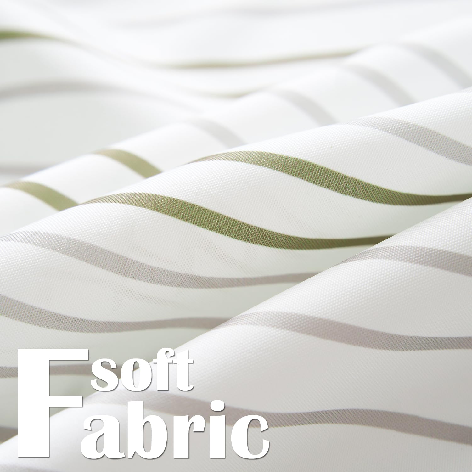 Jinchan Green Grey White Casual Striped Shower Curtain Modern Waterproof Fabric Shower Curtains For Bathroom Spa Hotel Aesthetic