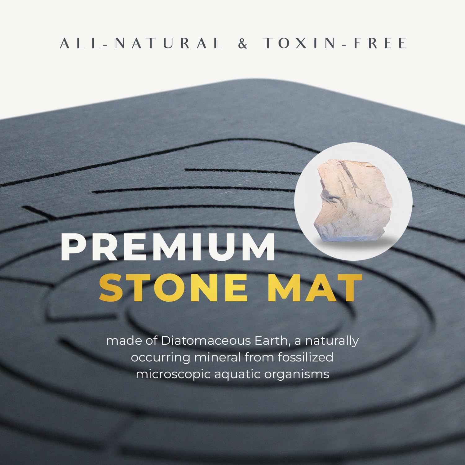 Maze Oasis Stone Bath Mat - Instant-Drying Diatomaceous Earth Bath Mat With Maze Pattern - Super Absorbent Non-Slip - Quick Dry