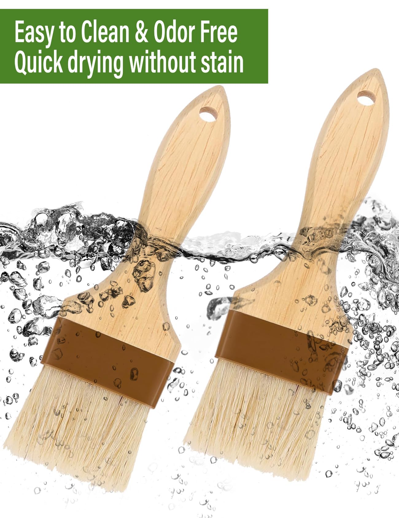 Nxracsh Pastry Brush,2 Inch Basting Brush For Cooking And Baking,Natural Bristle Food Brush For Oil & Sauce,No Bristles Off,Easy