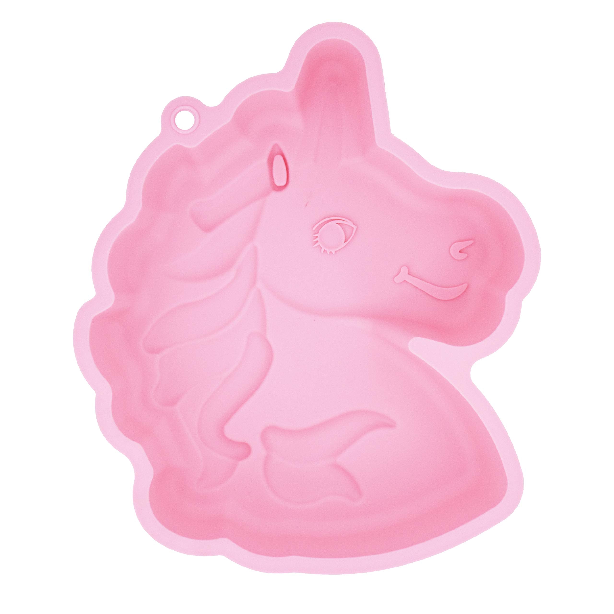 Moldfun Unicorn Cake Pan, Pony Horse Head Silicone Baking Tray Mold For Girls Unicorn Birthday Party Bakeware Supplies Utensils