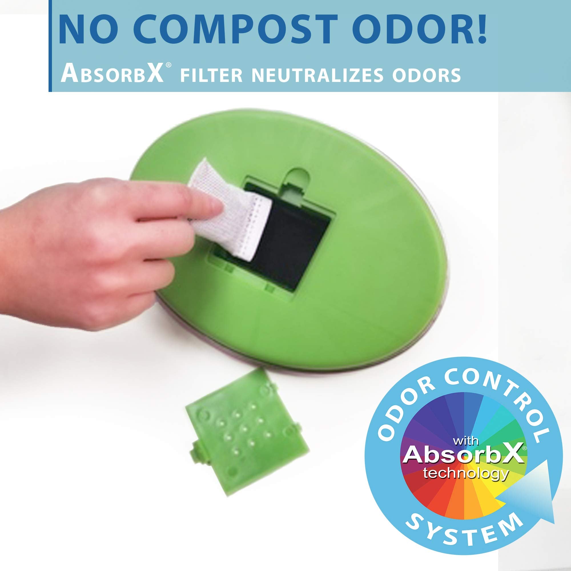 Itouchless 3-Pack Absorbx Compact Odor Filters For Trash Cans And Compost Bins, Absorbs Garbage Smells, All Natural Activated Ca