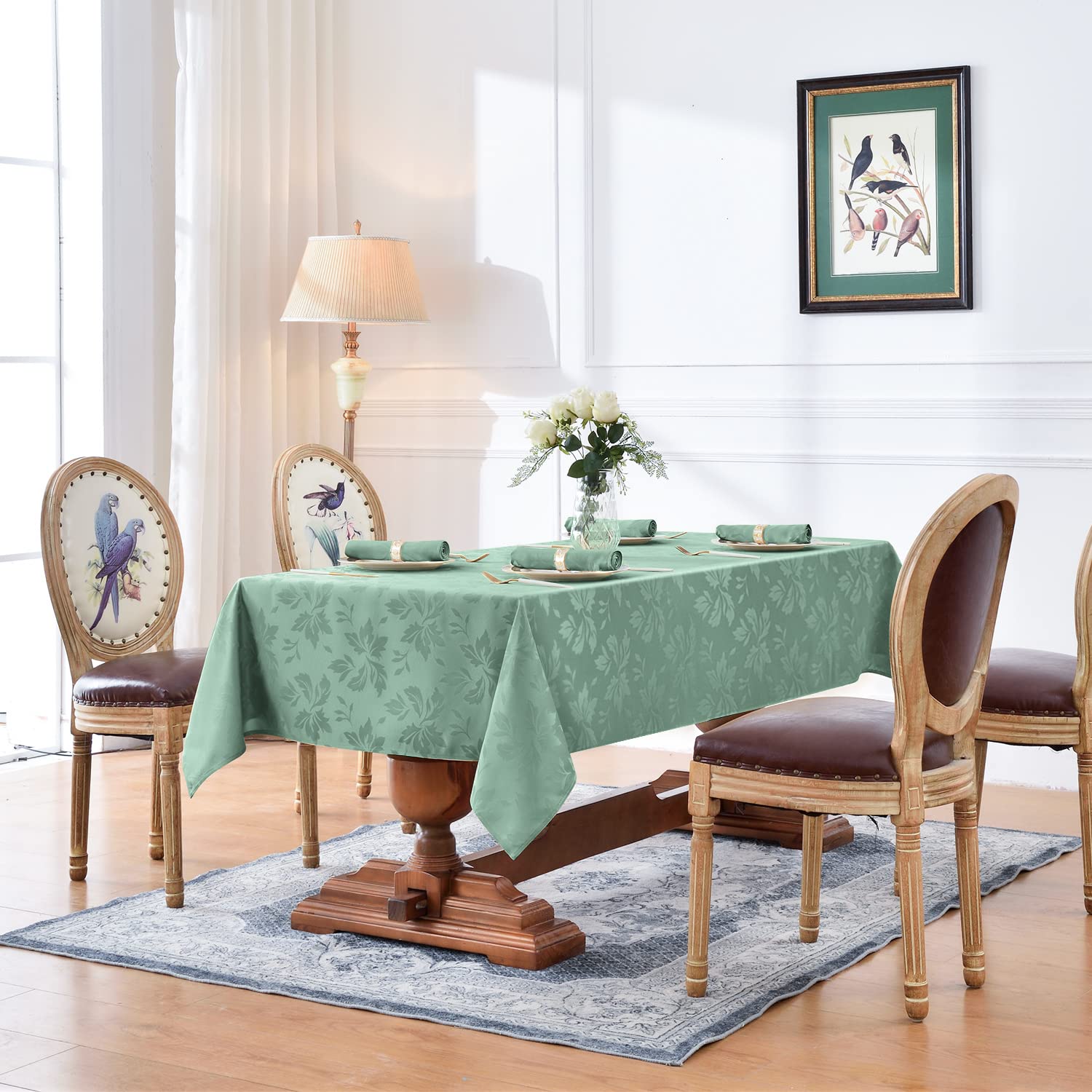 Rectangle Tablecloth - Waterproof And Wrinkle Resistant Washable Table Cloths Polyester Fabric Table Cover For Kitchen Dining,Pa