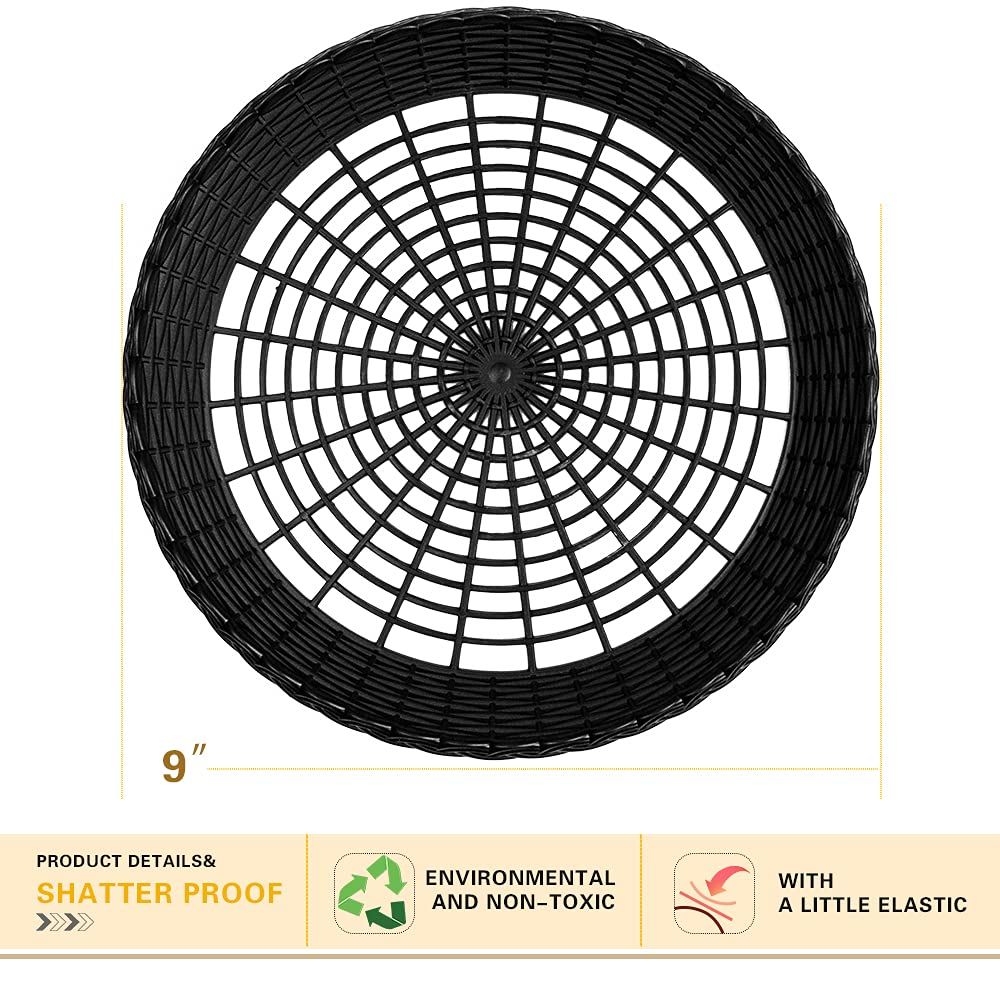 EBIGIC Paper Plate Holders  8/12/24 Packs 9/10 Inch paper plate holders reusable Black Plastic Heavy Duty supports for Picnic Party Dinner