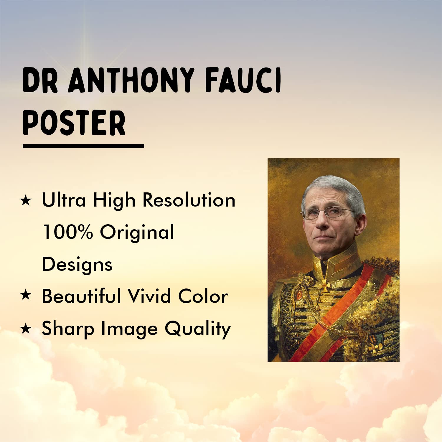 Fauci Poster - Funny Celebrity Art - Faux Oil Painting Print - Novelty Pop Culture Artwork Gift