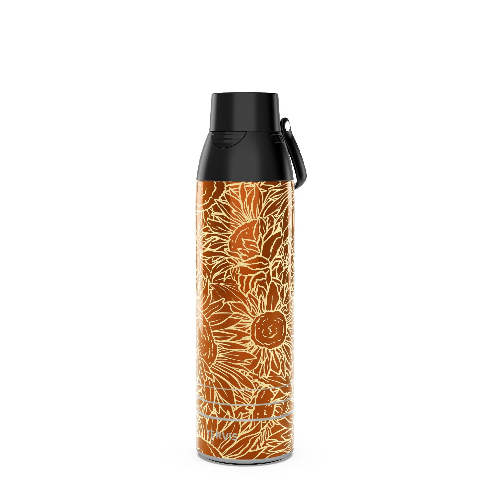 Tervis Venture Water Bottle Sunflower Power Made in USA Double Walled Insulated Tumbler Travel Cup Keeps Drinks Cold & Hot, 26oz