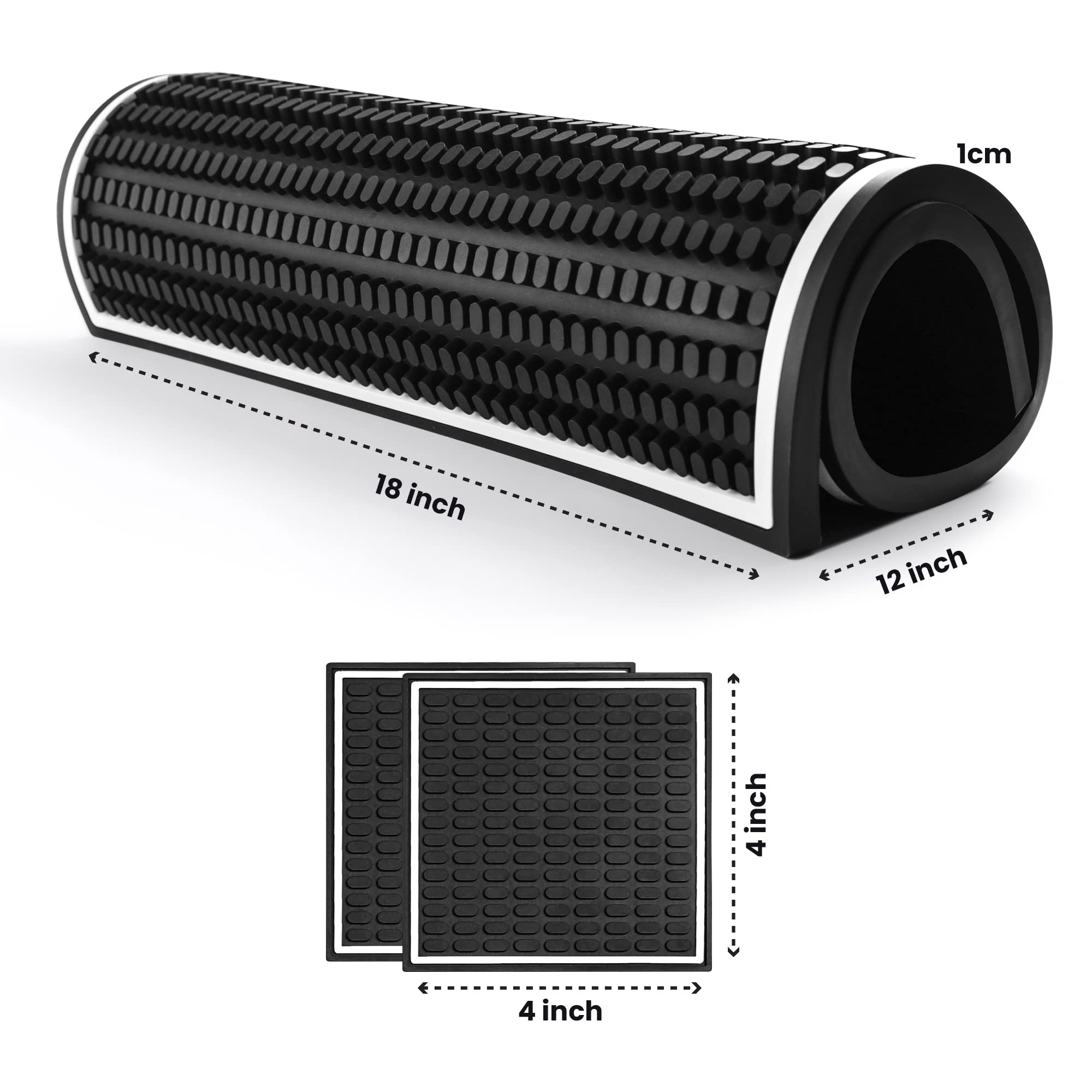 Khokhas - Coffee Bar Mats For Countertop 18 X 12 Inch Thick With Extra Two Coasters, White Border Bar Mat Spill Mat Slip Resista