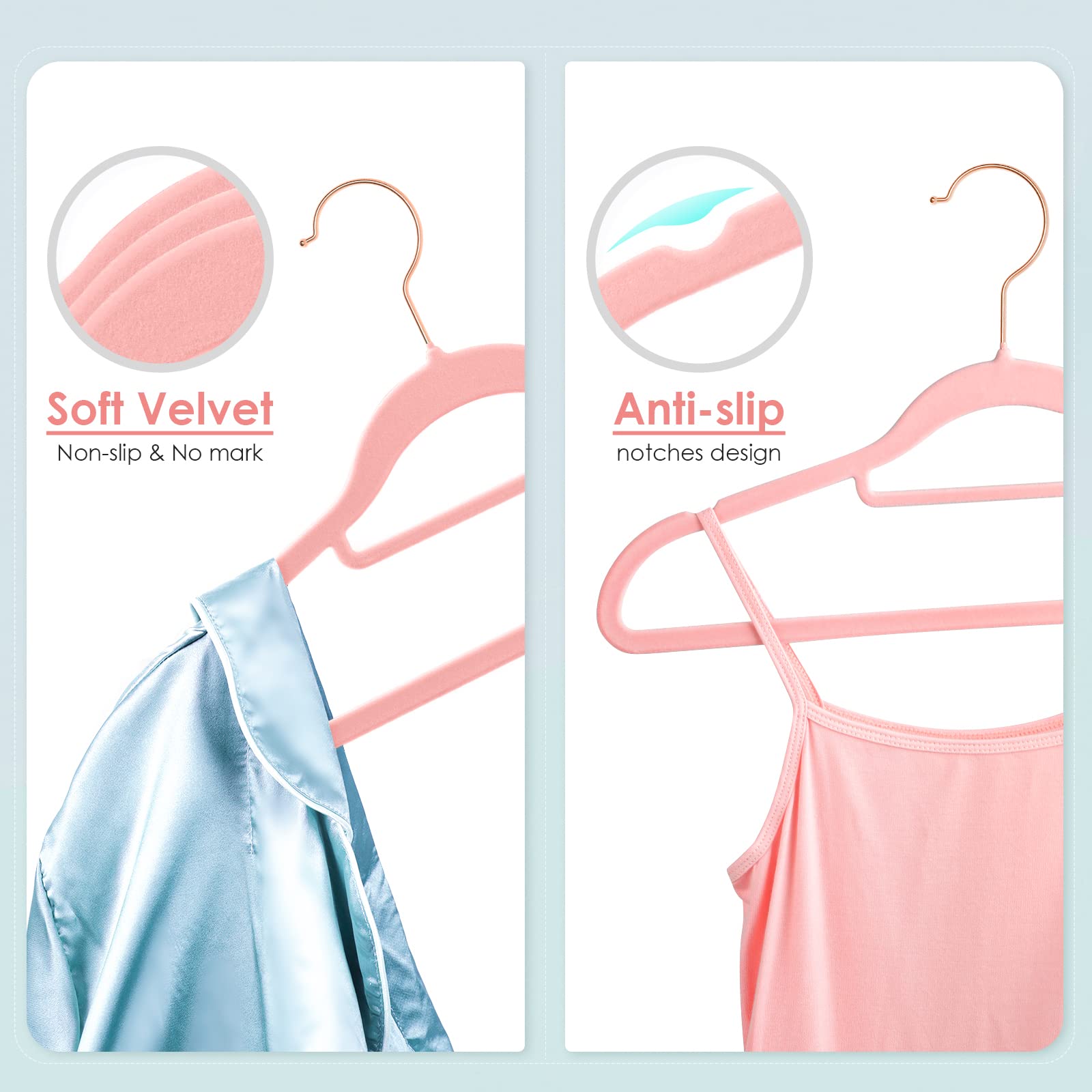 Velvet Hangers Non Slip Felt Hangers  DUDUCOFU 50 Pack Pink Velvet Hangers Clothes Hangers Space Saving Slim Hangers with Rose Gold Swivel Hook for Suits Coats  Jackets  Pants  and Dress Clothes