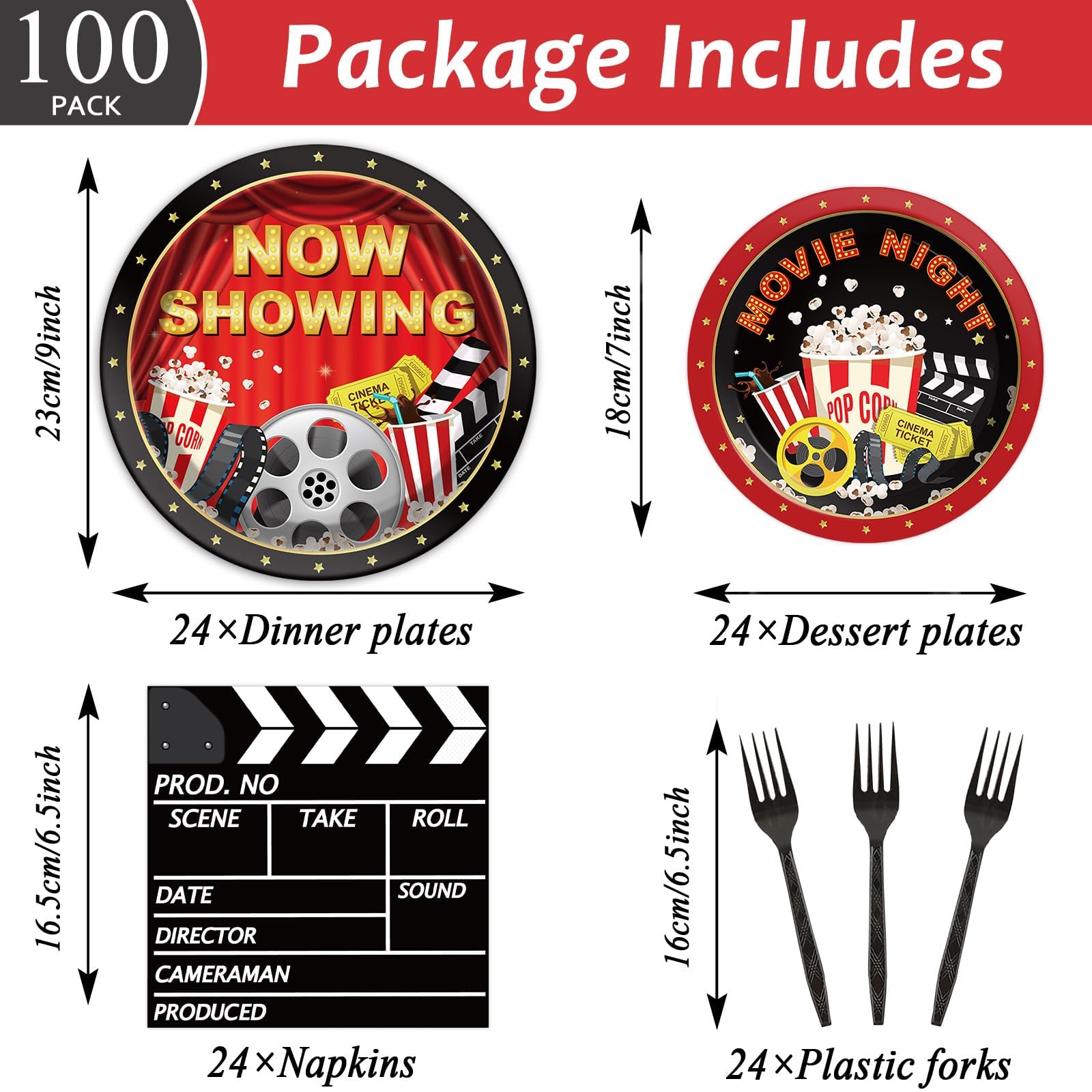 Movie Night Party Plates Movie Themed Party Tableware Now Showing Movie Theater Themed Decorations Dinnerware For Movie Night Re