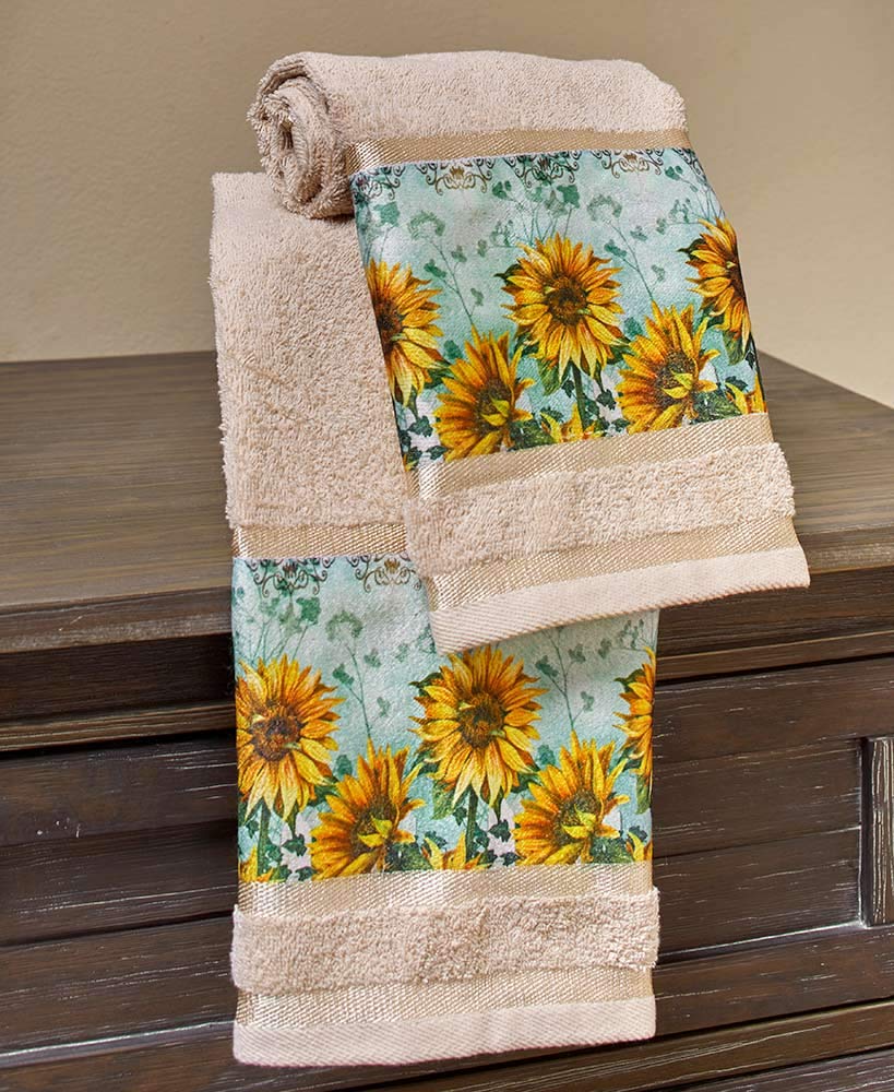 Sunflower Bathroom Collection - Set Of 2 Hand Towels