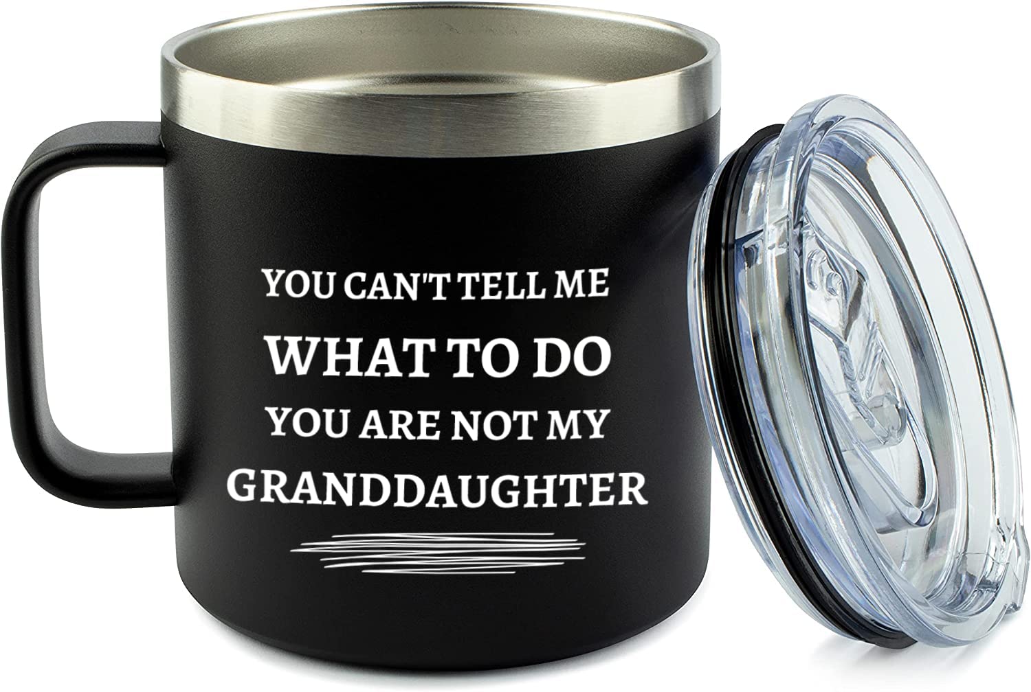 Edizzone 14Oz Grandpa Mug (You Are Not My Granddaughter) (Black) Grandpa Gifts For Christmas - Best Grandpa Birthday Gifts - Gif