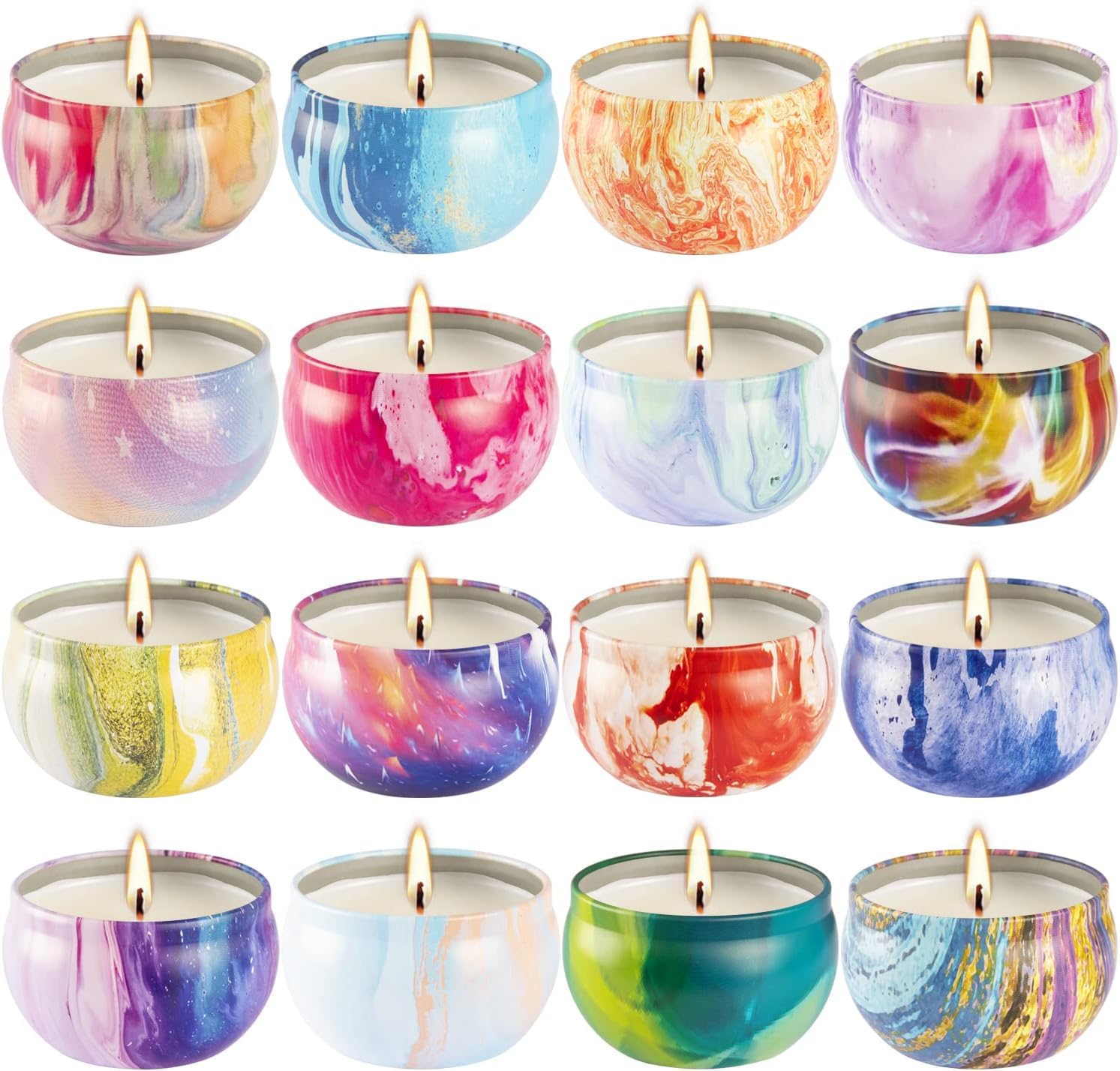 Howemon 16 Scented Candles Set - Scented Candles for Home, Relaxing Stress Relief, Aromatherapy - Natural Soy Wax and Fragrance