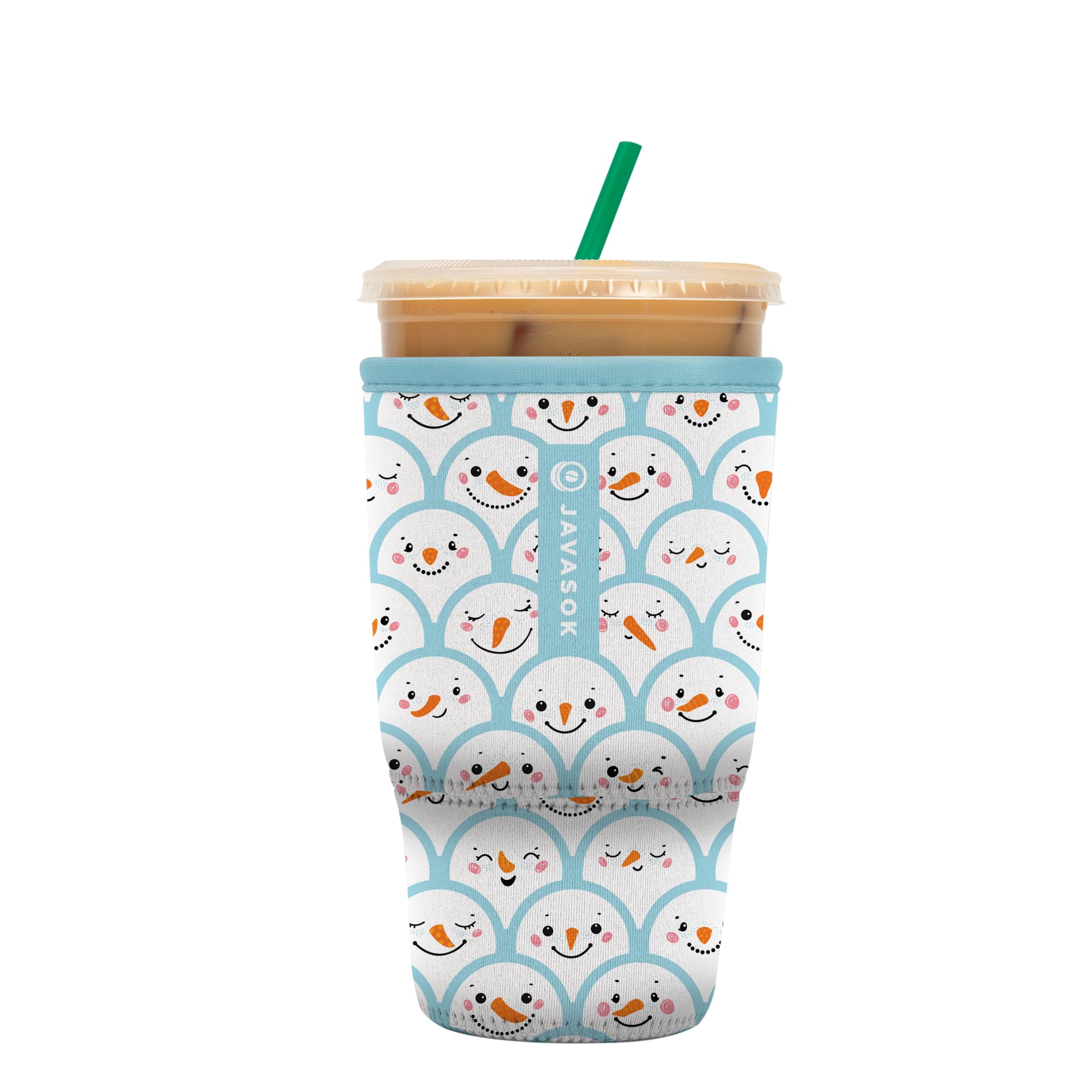 Sok It Java Sok Iced Coffee & Cold Soda Insulated Neoprene Cup Sleeve (Snow Friends, Large: 30-32oz)