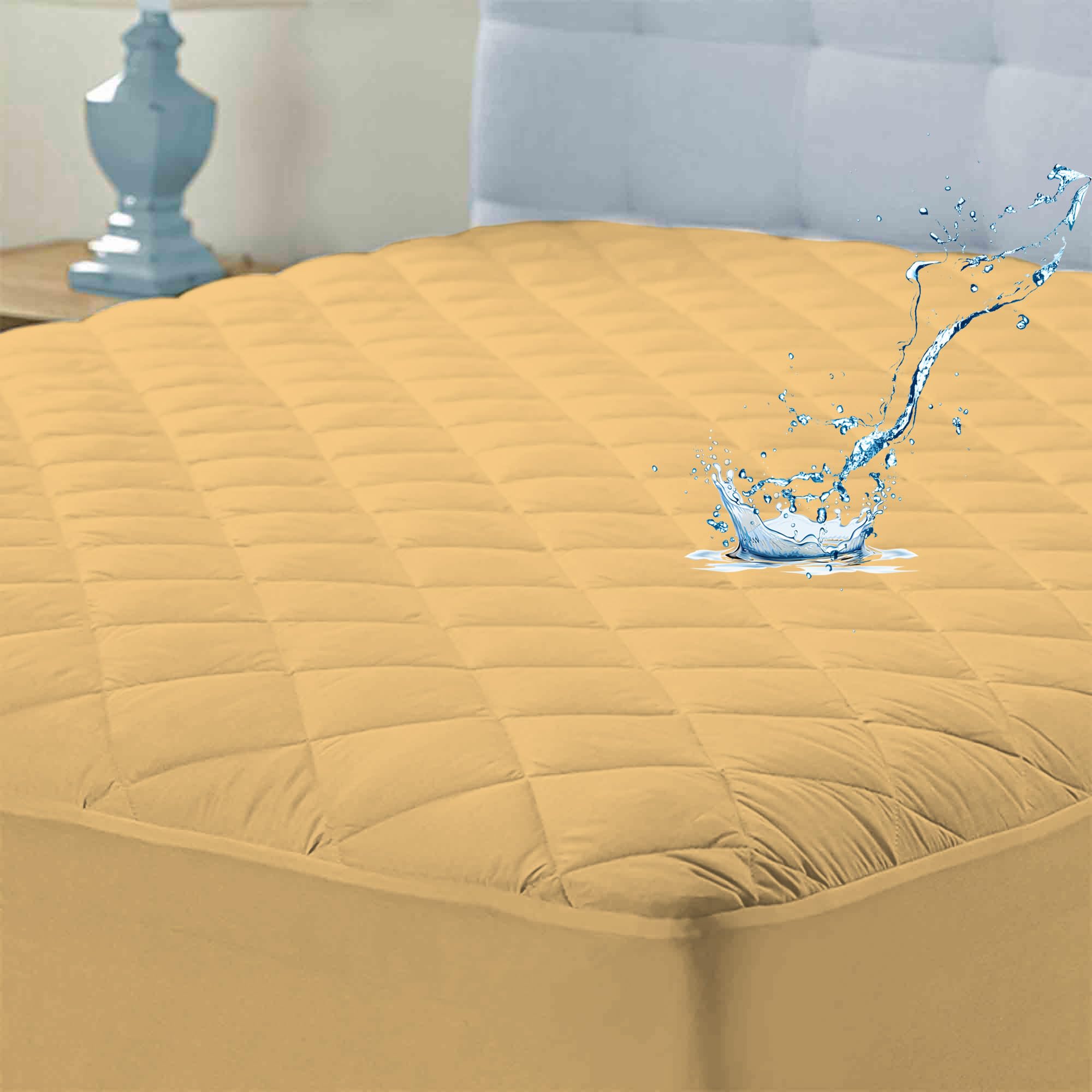 Ayka Waterproof Cotton Quilted Mattress Protector King Size Breathable Hypoallergenic Noiseless Ultra Soft Fitted Bed Protector