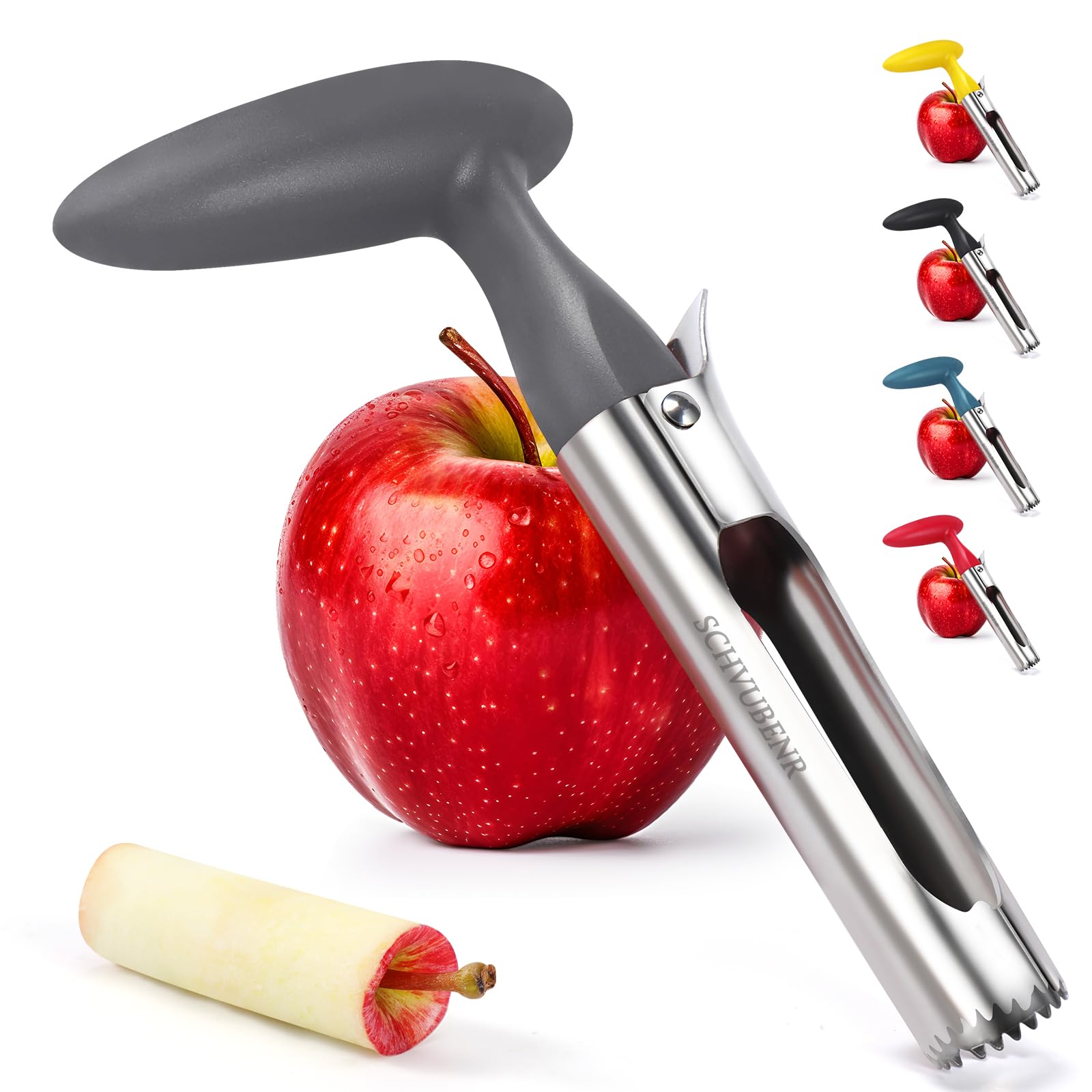 Schvubenr Premium Apple Corer Tool - Easy To Use And Clean - Sturdy Apple Remover With Sharp Serrated Tips - Stainless Steel Cor