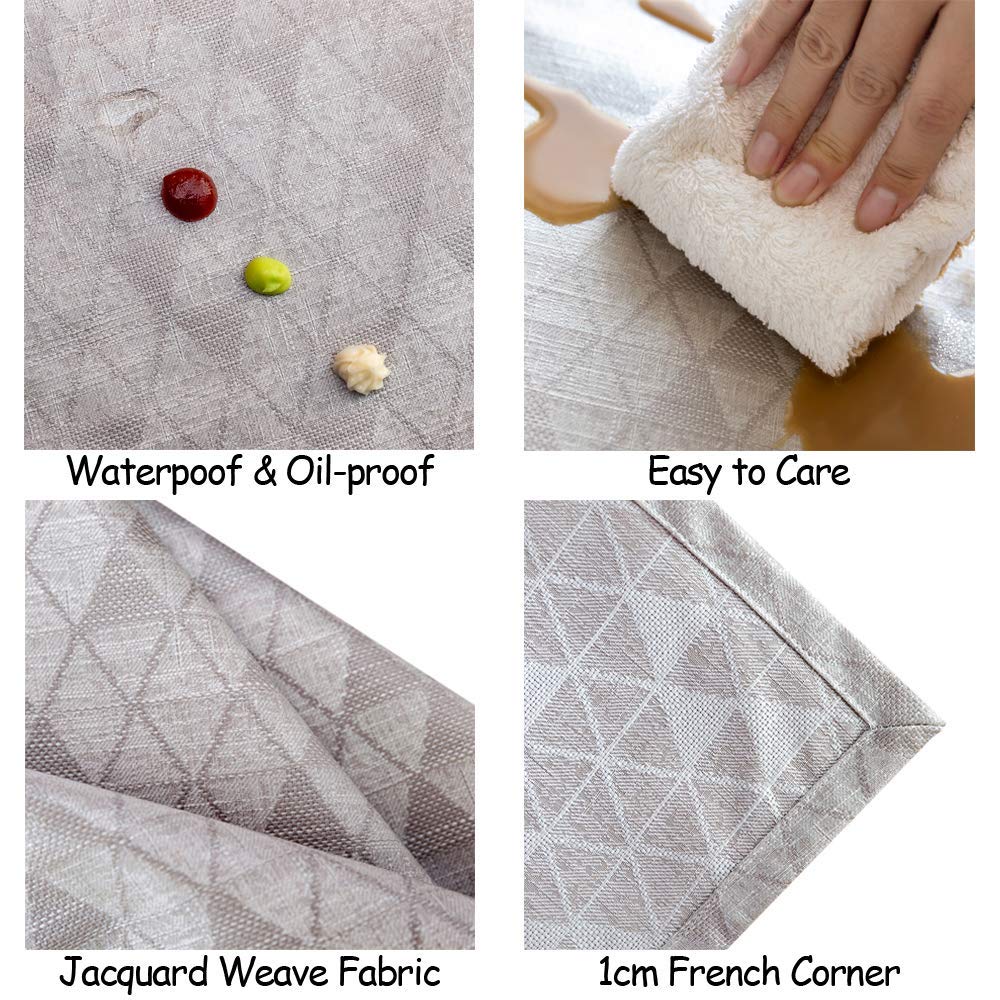 Glory Season 100% Waterproof Oilproof Spill Proof Stain Resistant Wipe Clean Tablecloth Rustic Burlap Faux Linen Table Cloth Rec