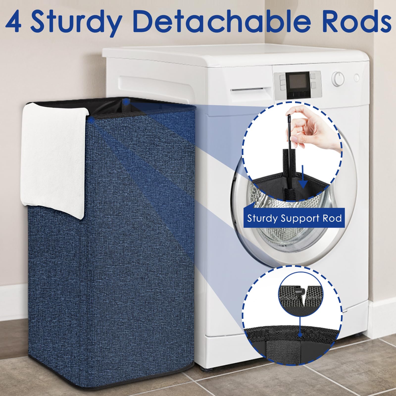 Snigjat 80 L Large Laundry Hamper, Tall Laundry Hamper With Sturdy Handles, Hampers For Laundry, Rectangular Dirty Clothes Hampe