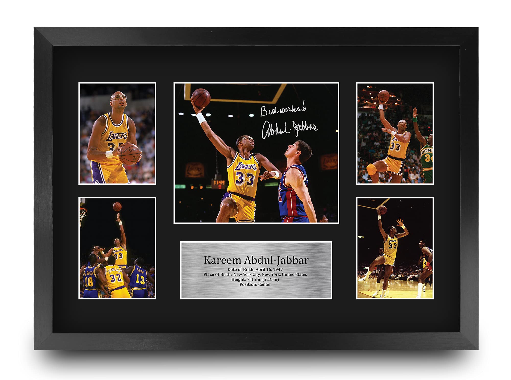 HWC Trading Kareem Abdul-Jabbar 16 x 12 inch (A3) Printed Gifts Signed Autograph Presentation Display for Basketball Memorabilia