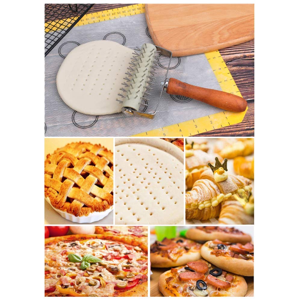 Stainless Steel Pizza Dough Roller Docker Needle Roller Pizza Puncher Pizza Bread Pin Puncher Pizza Wheel For Pizza Cookie Pie P
