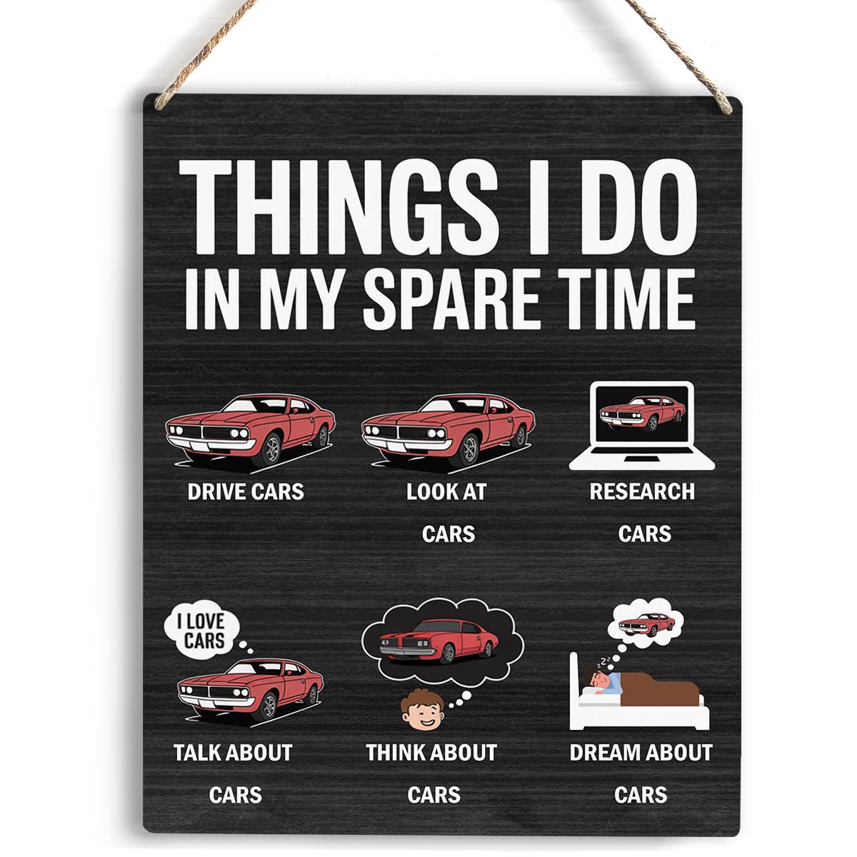 YCYD Family Wall Decor, Interesting Things i Do in My Spare Time Sign 8 x 10 Inches, Home Sign Wall Decor Car Guy Lovers Gift Ho