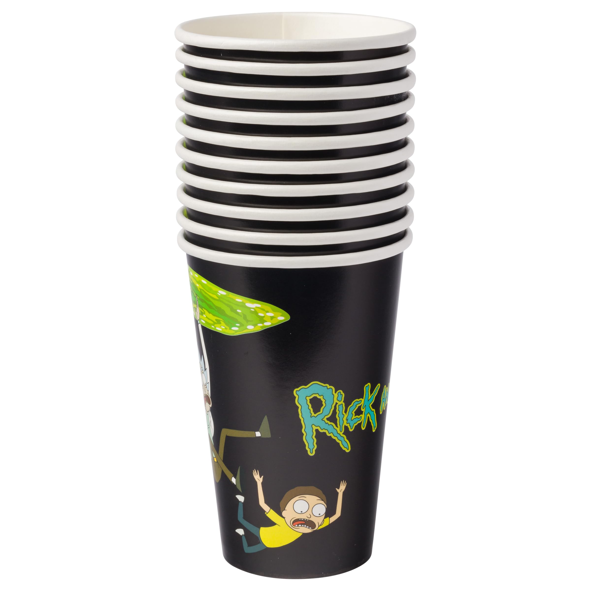 Silver Buffalo Rick And Morty In The Portal 60 Pack Partyware Disposable Paper Plates, Napkins, And Cups