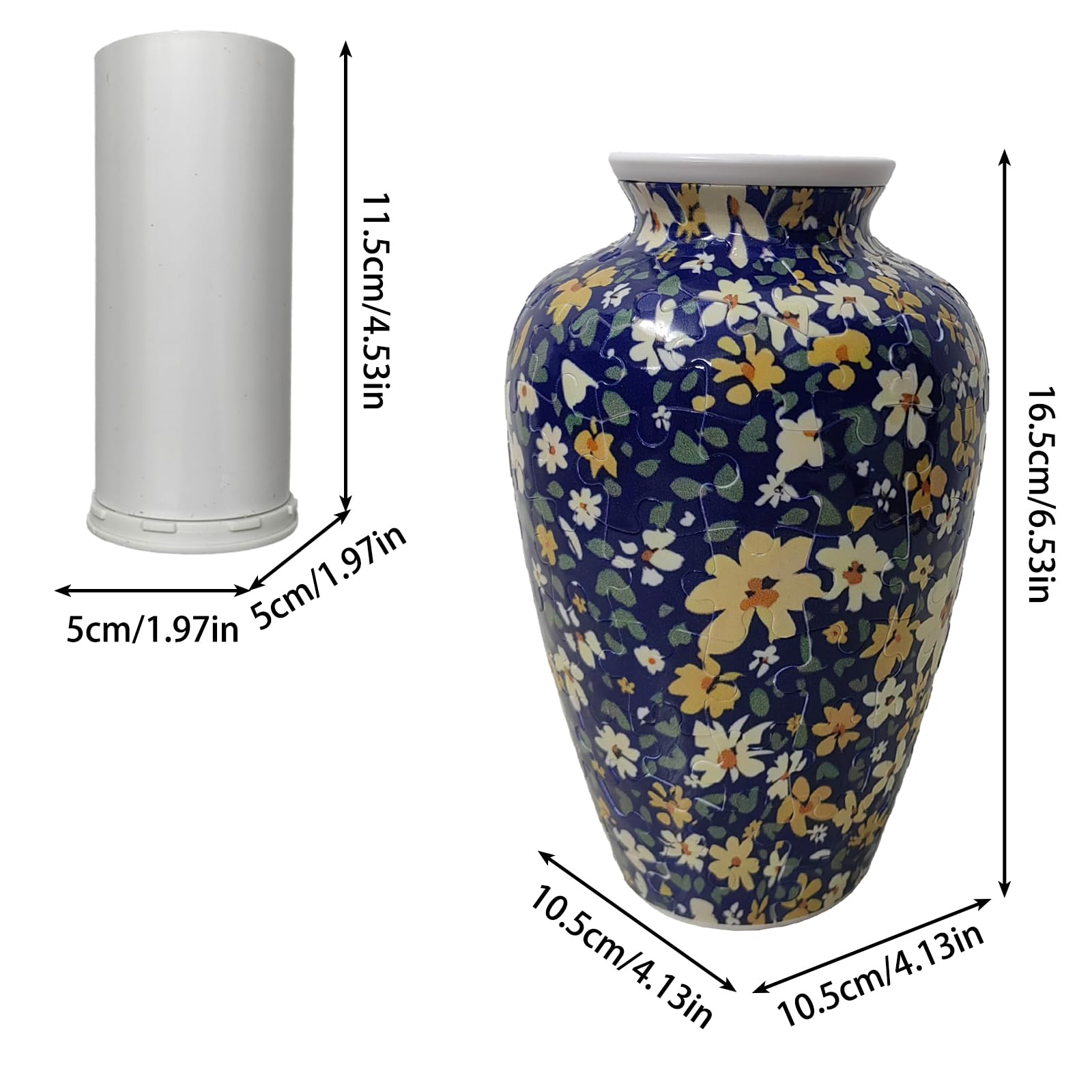 3D Puzzle Vase Unique Flower Vase for Adults Made by 120 Curved Plastic Puzzle Pieces, Vases for Flower Home Creative Gift for P