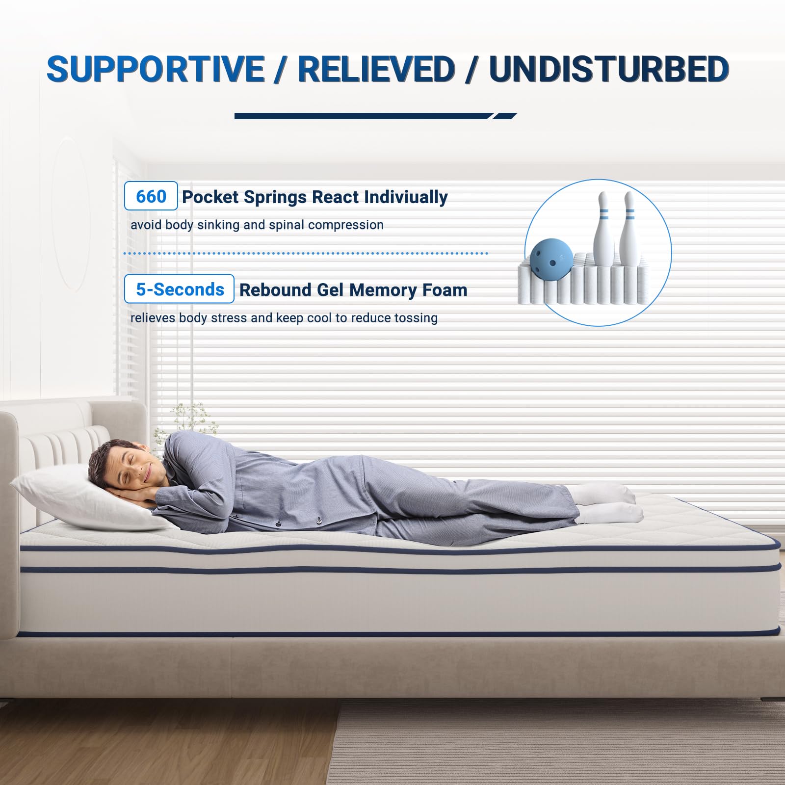Avenco Full Mattress  12 Inch Memory Foam Hybrid Mattress Full  Pocket Spring Full Size Mattress in a Box for Motion Isolation & Pressure Relief  Medium Firm Full Bed Mattresses CertiPUR-US Certified