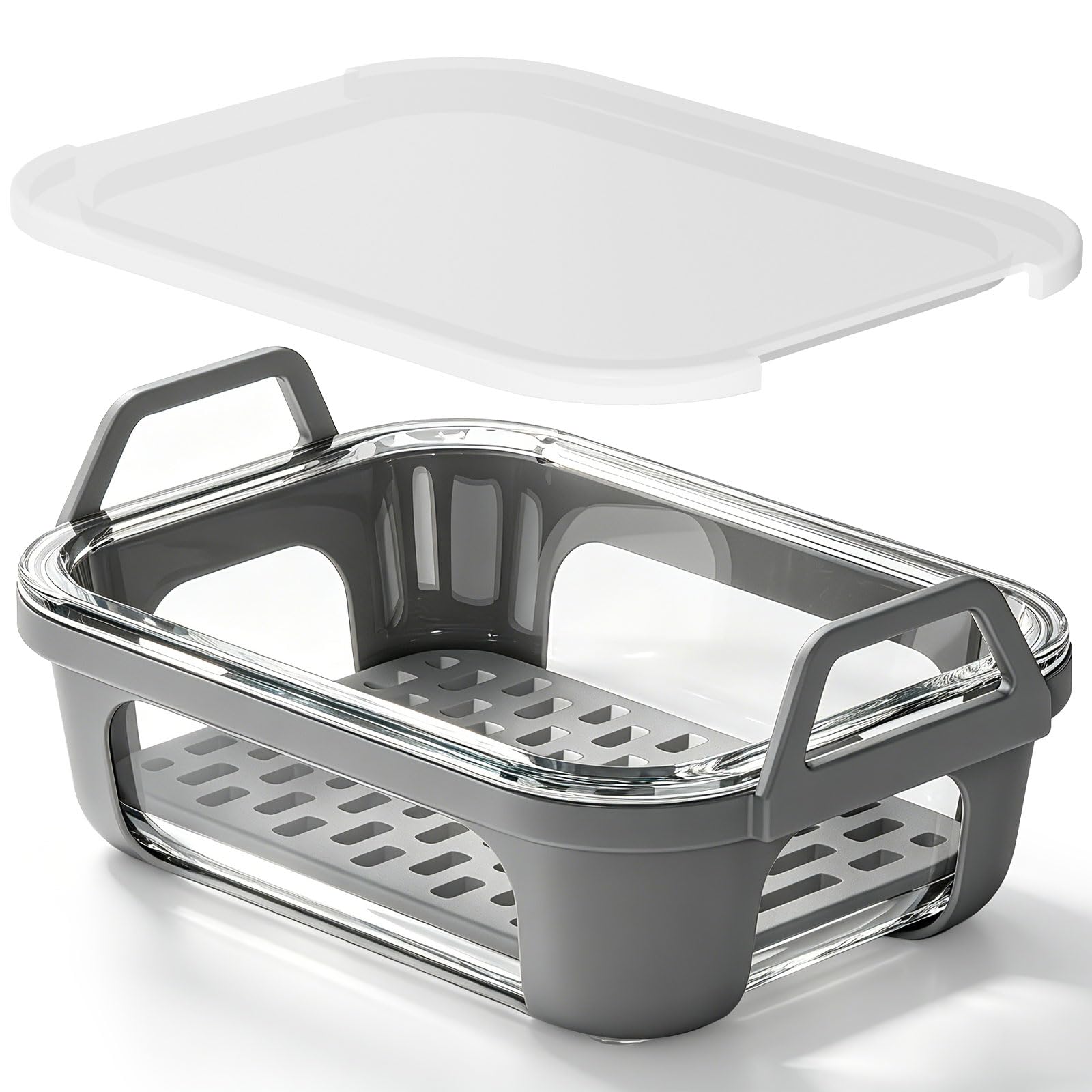 Snuggery Small Air Fryer Glass Baking Dish with Lid for 810QT Air Fryer